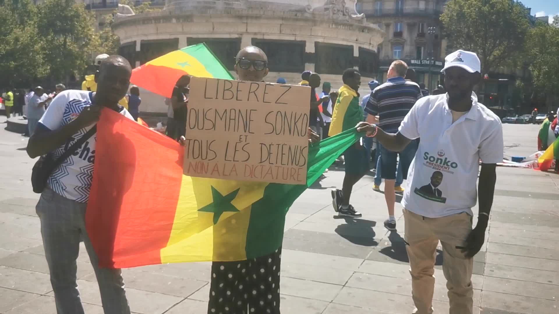 Rally in support of the senegalese opposition leader Ousmane Sonko in Paris