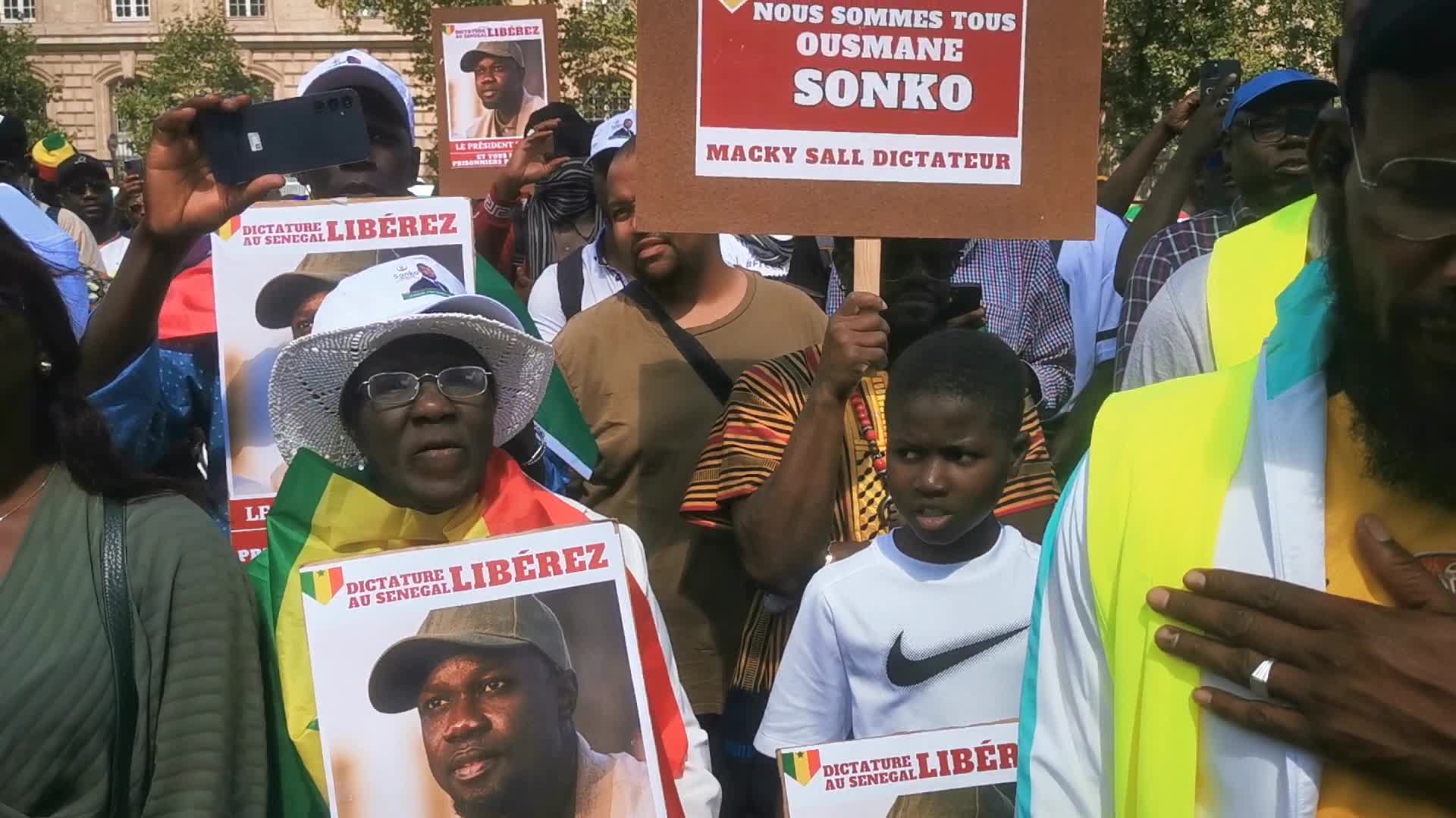 Rally in support of the senegalese opposition leader Ousmane Sonko in Paris