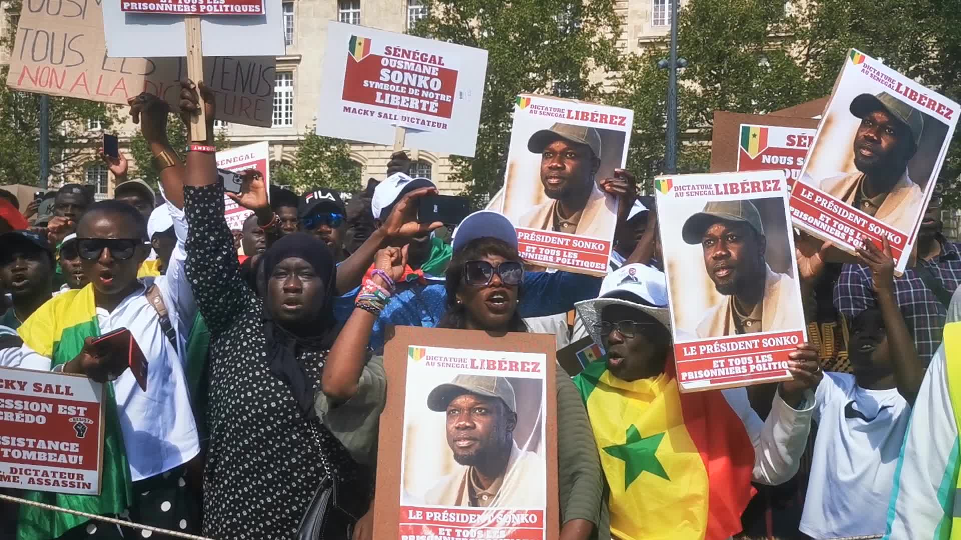 Rally in support of the senegalese opposition leader Ousmane Sonko in Paris