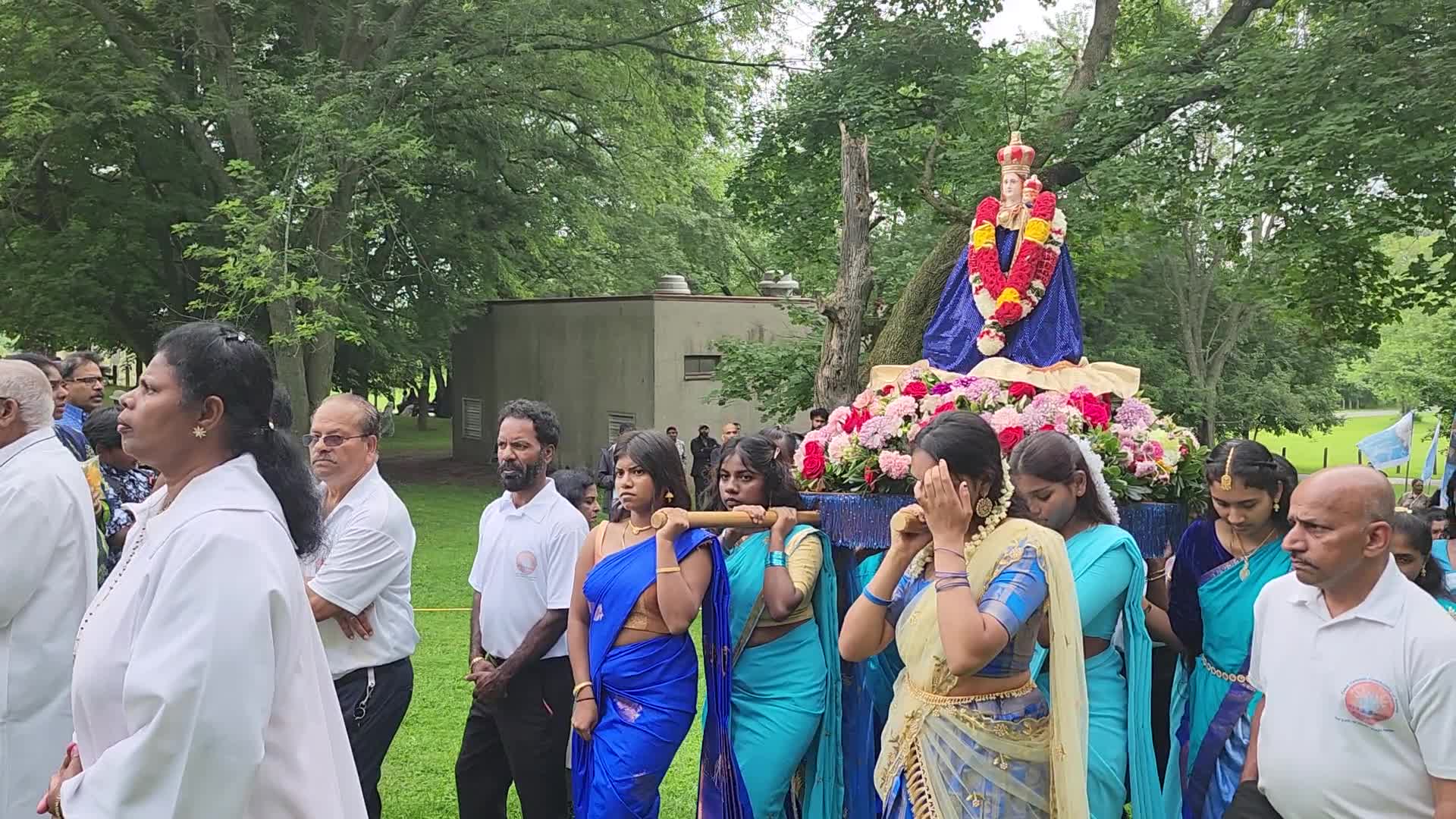 Tamil Catholics take part in the Feast of our Lady of Madhu