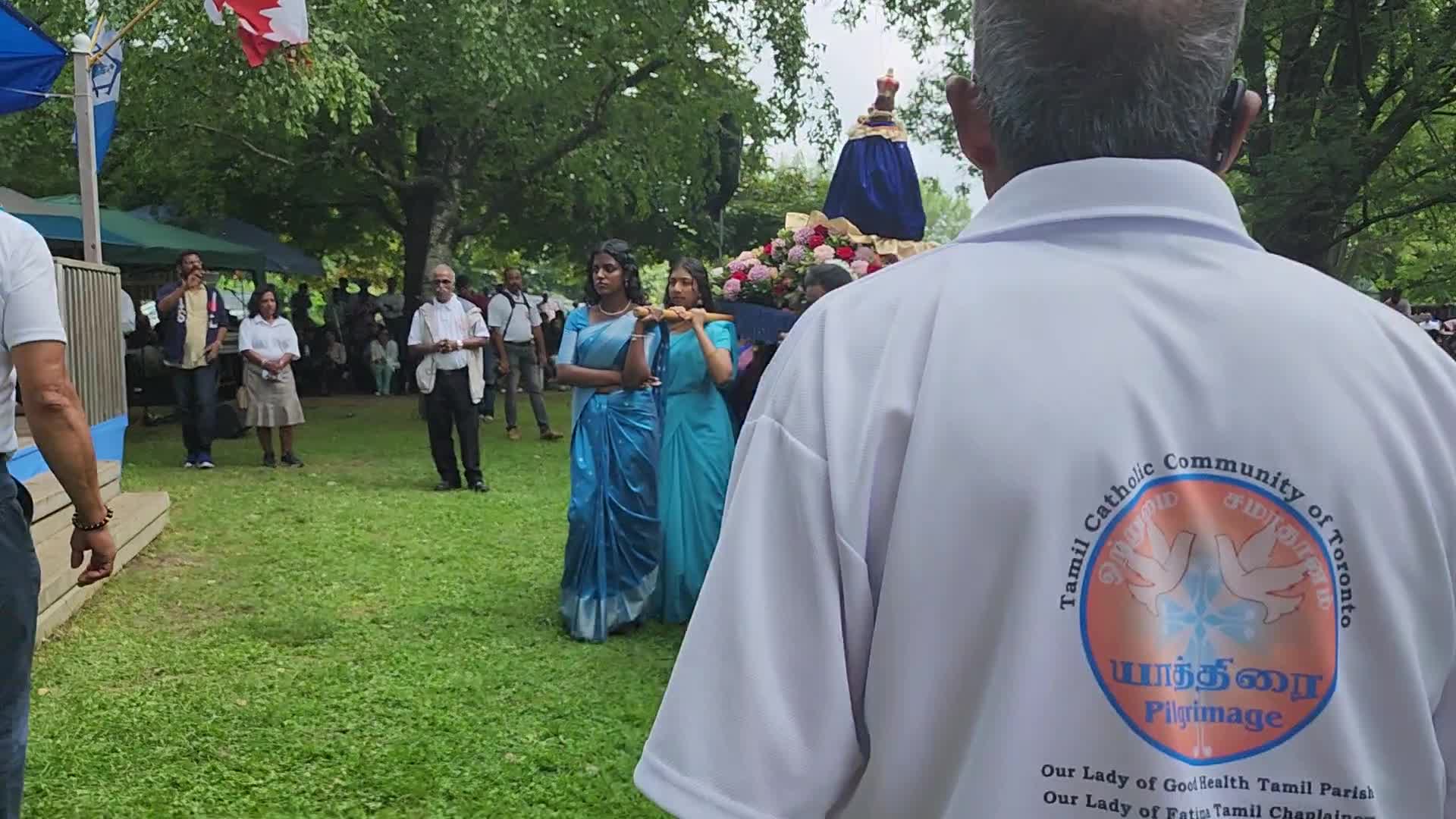 Tamil Catholics take part in the Feast of our Lady of Madhu