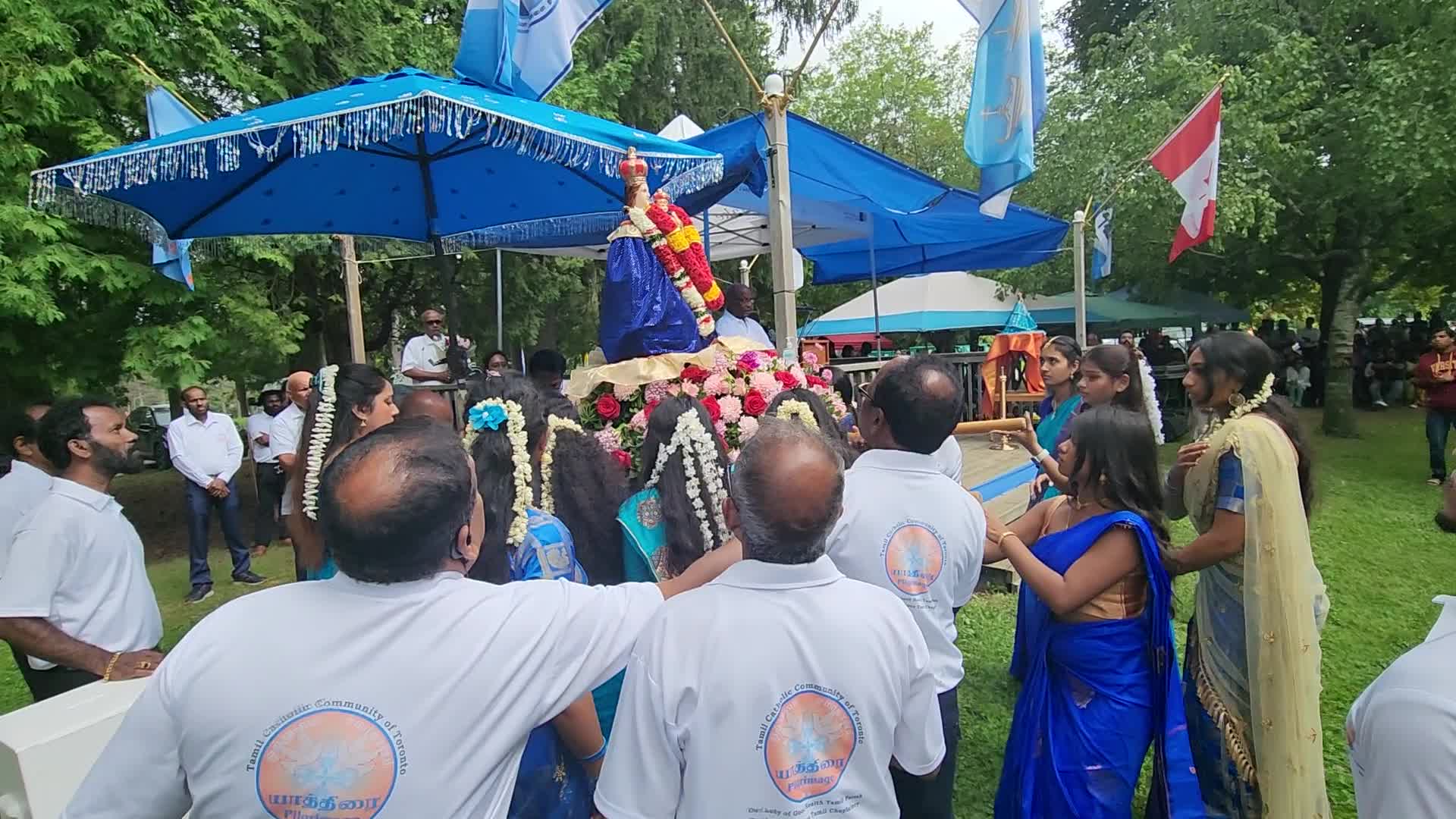 Tamil Catholics take part in the Feast of our Lady of Madhu