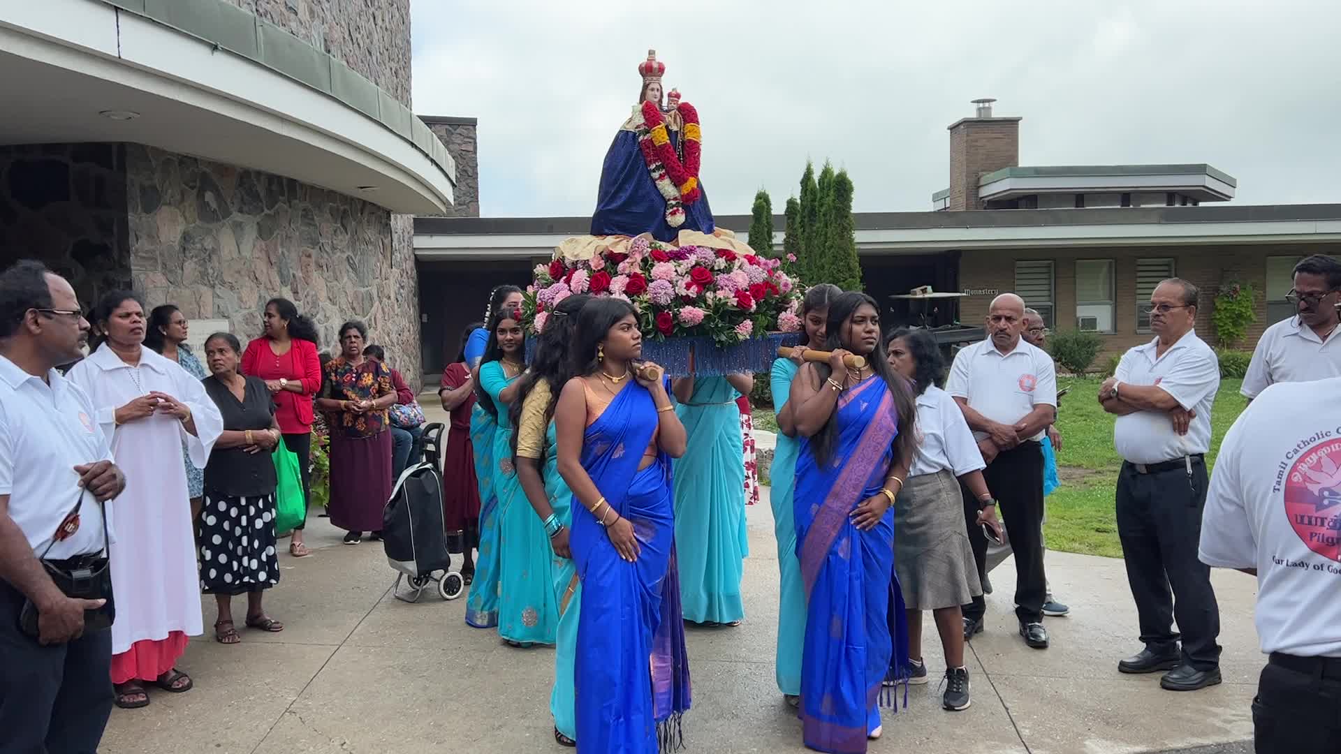 Tamil Catholics take part in the Feast of our Lady of Madhu