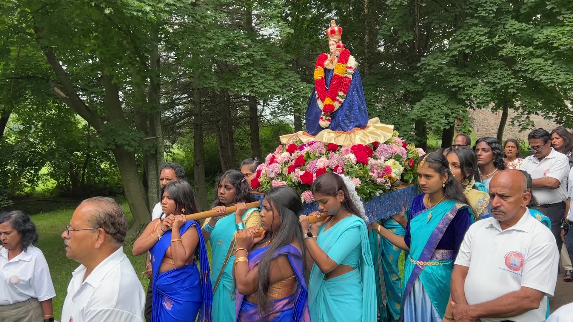 Tamil Catholics take part in the Feast of our Lady of Madhu