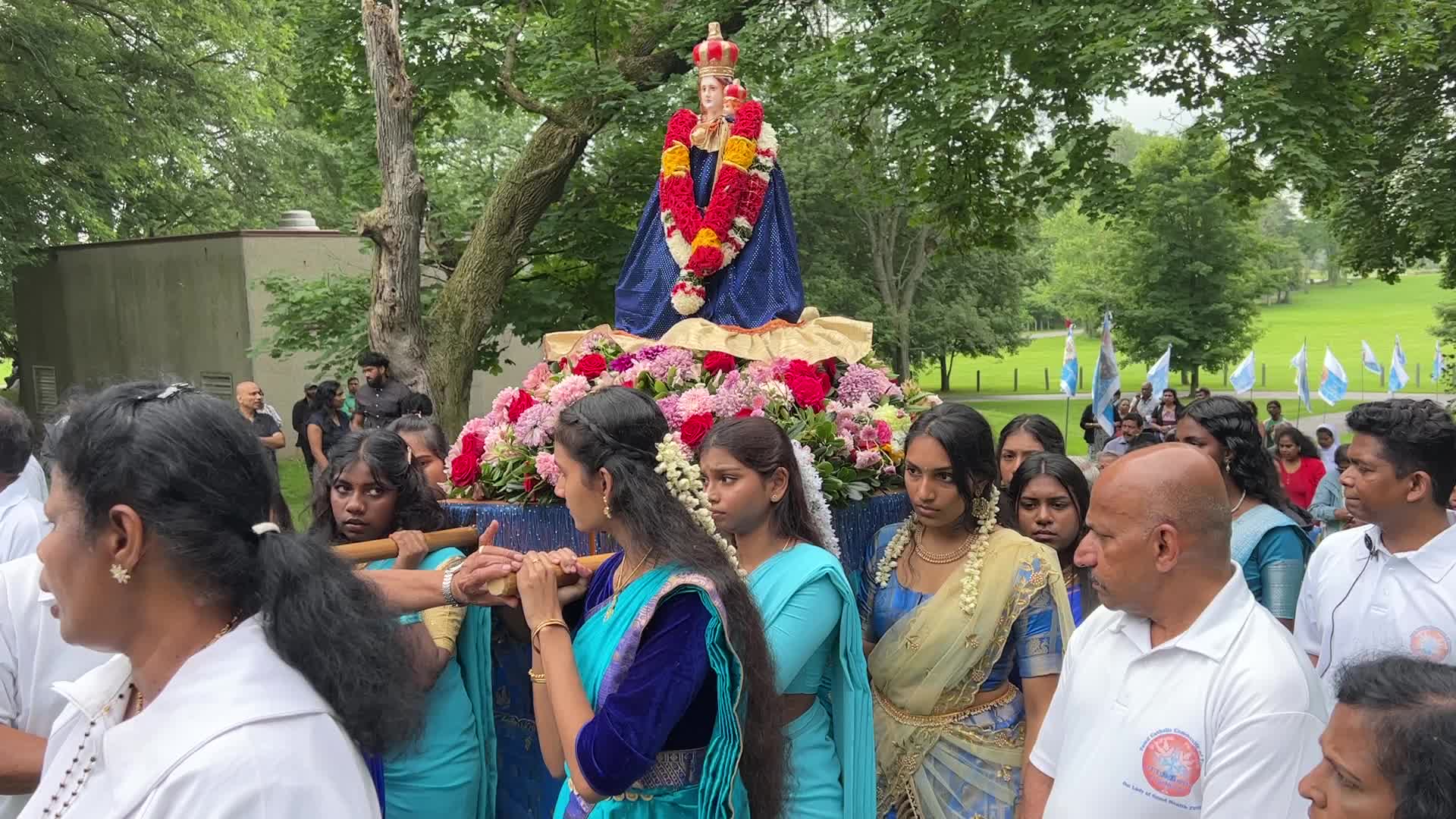 Tamil Catholics take part in the Feast of our Lady of Madhu