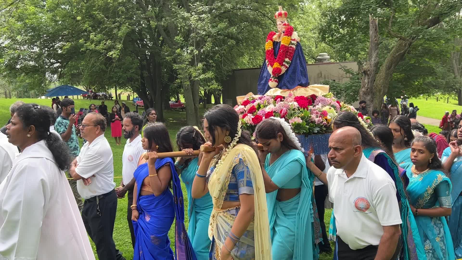Tamil Catholics take part in the Feast of our Lady of Madhu