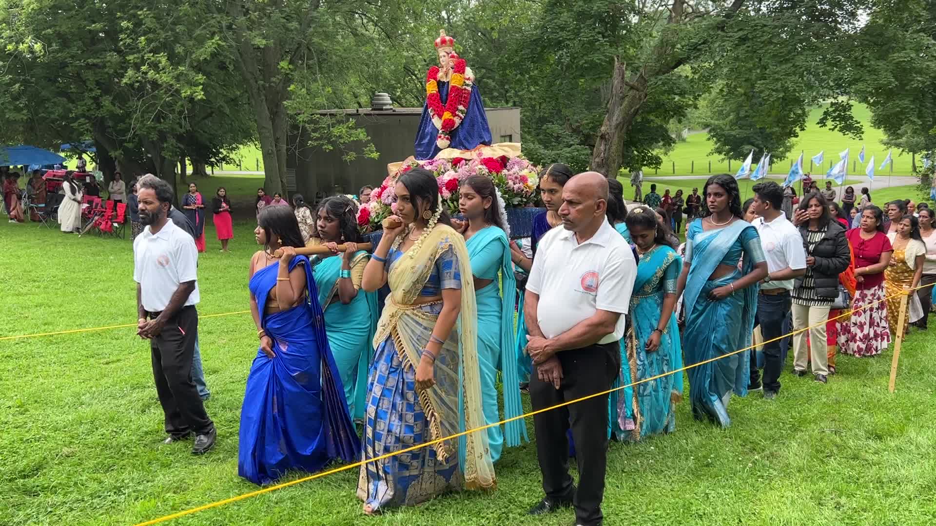Tamil Catholics take part in the Feast of our Lady of Madhu