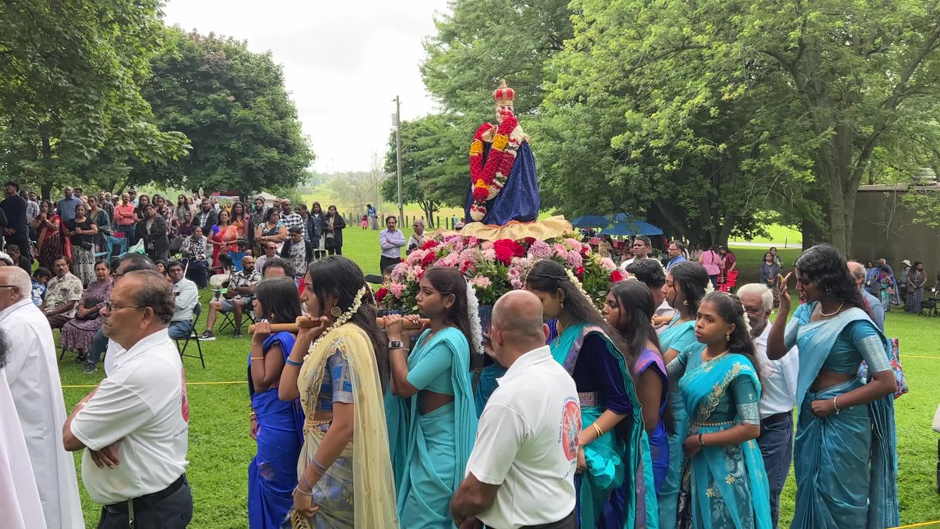 Tamil Catholics take part in the Feast of our Lady of Madhu