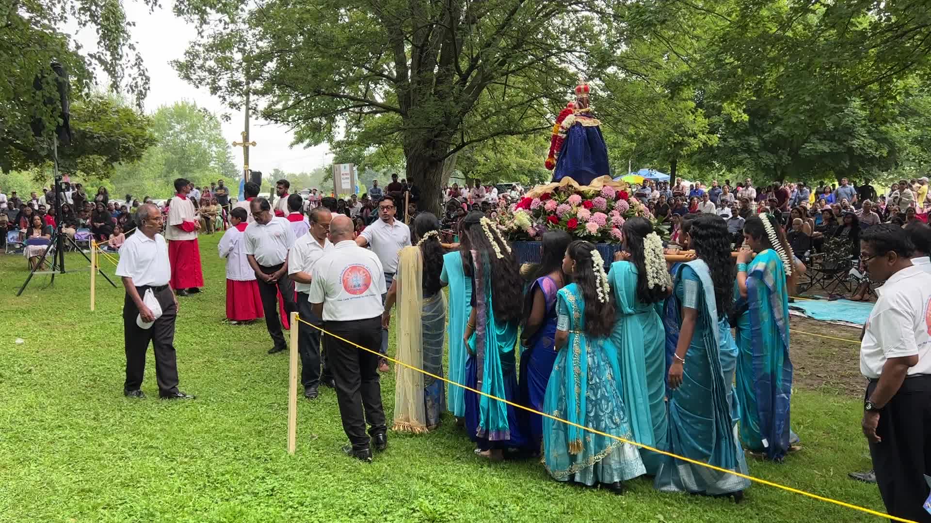 Tamil Catholics take part in the Feast of our Lady of Madhu