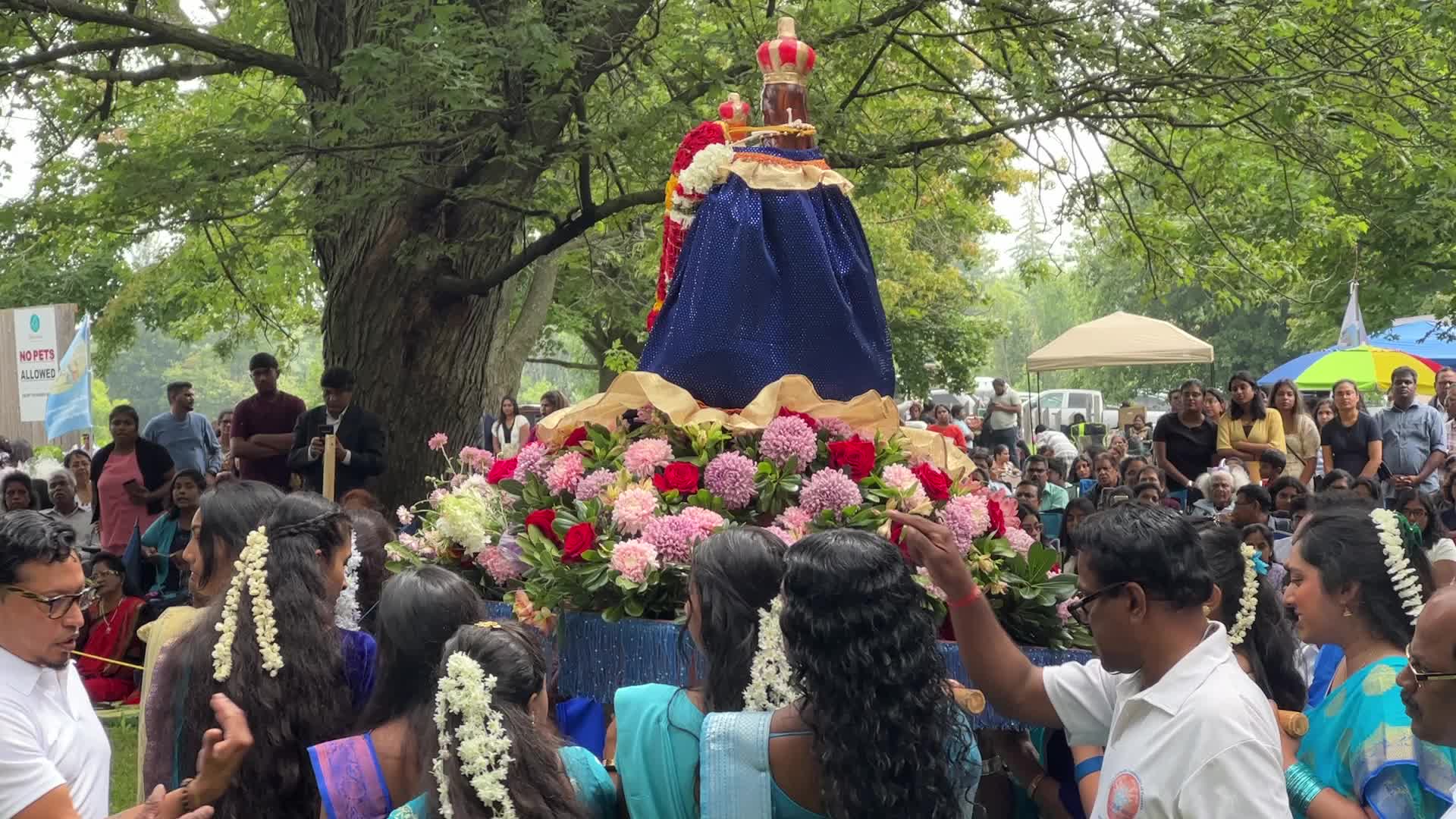 Tamil Catholics take part in the Feast of our Lady of Madhu