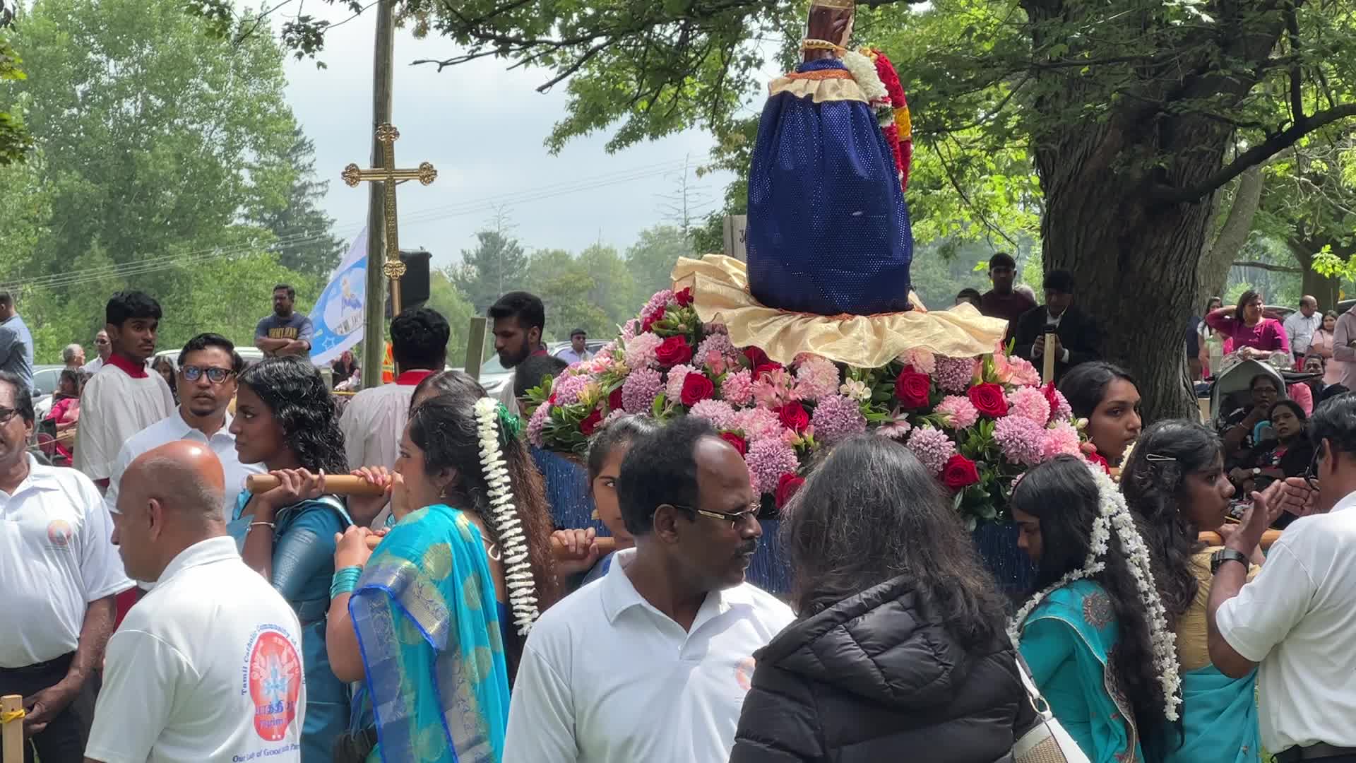 Tamil Catholics take part in the Feast of our Lady of Madhu