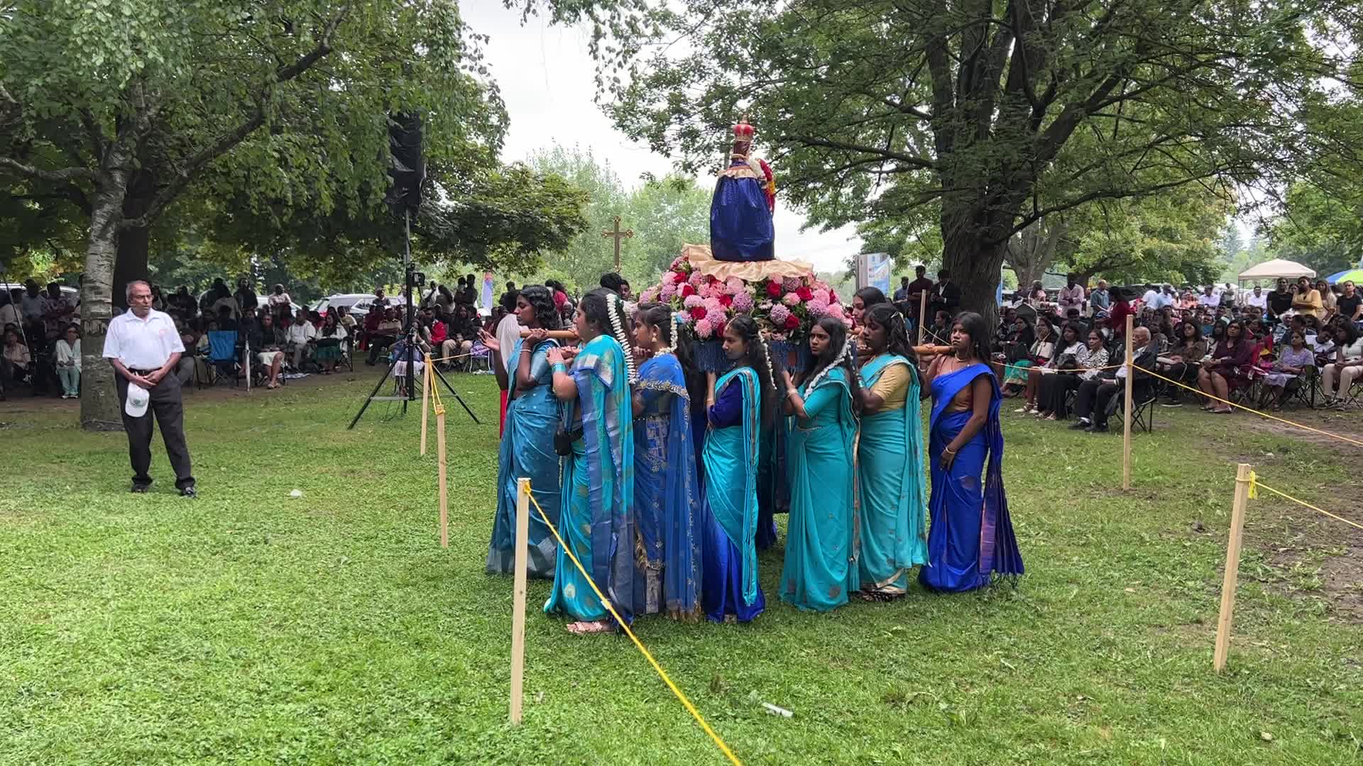Tamil Catholics take part in the Feast of our Lady of Madhu