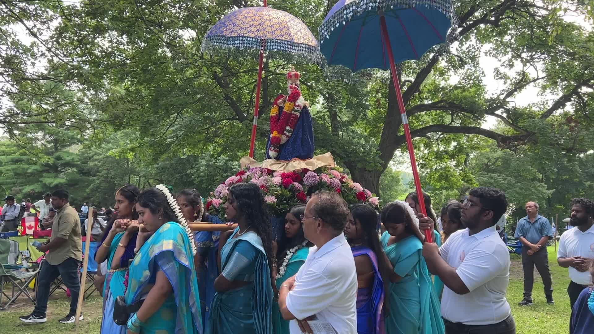Tamil Catholics take part in the Feast of our Lady of Madhu