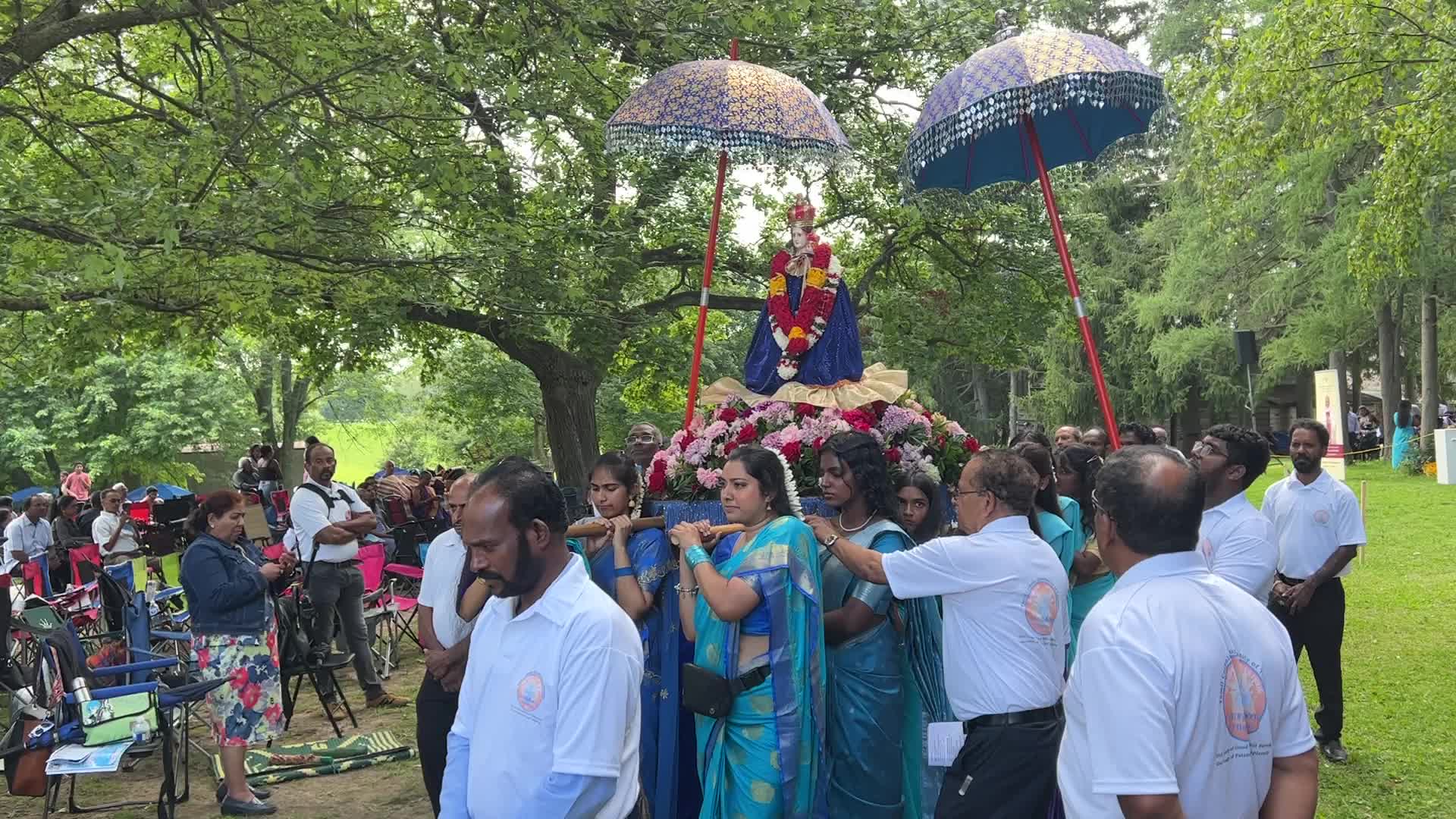 Tamil Catholics take part in the Feast of our Lady of Madhu
