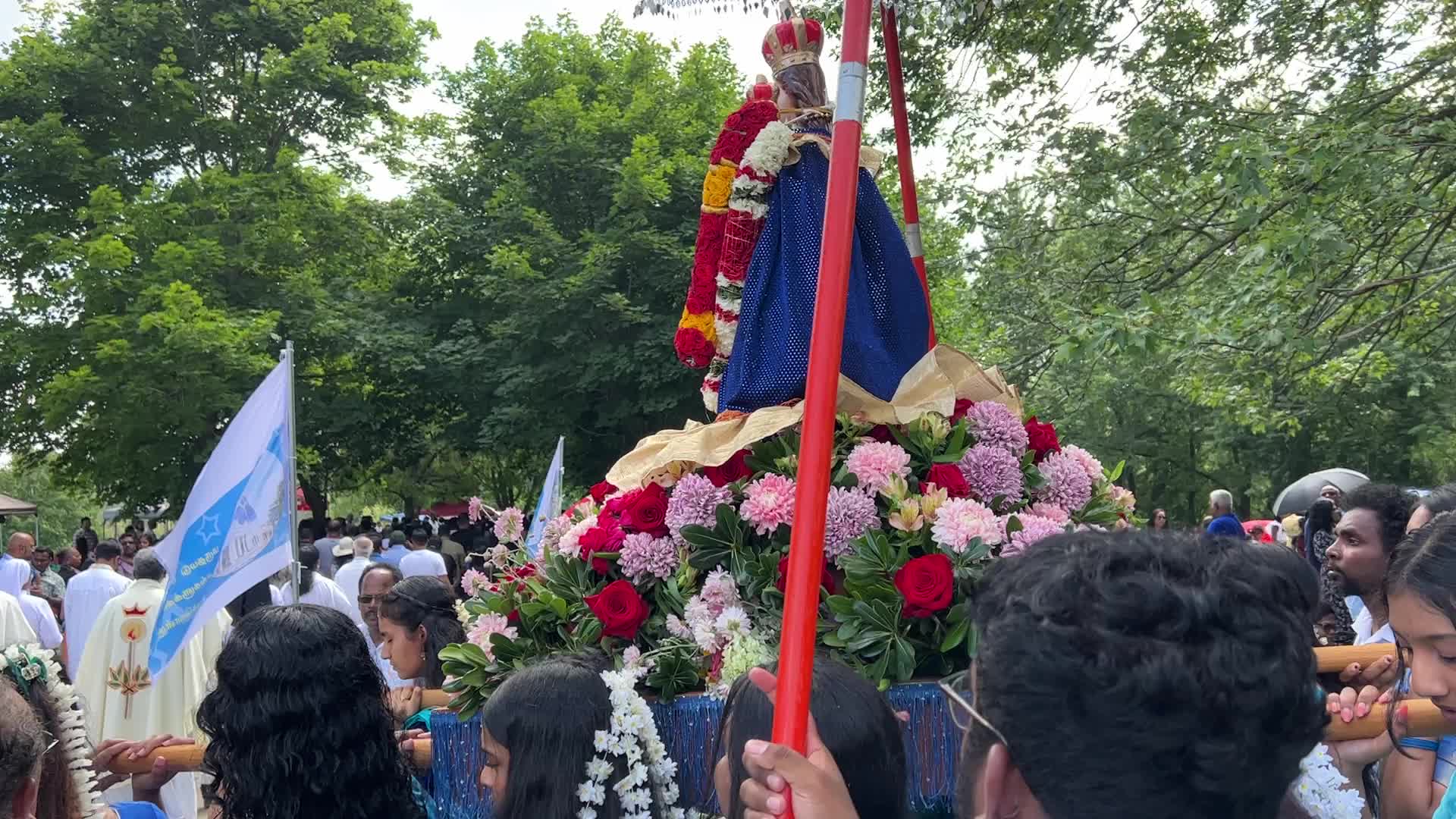 Tamil Catholics take part in the Feast of our Lady of Madhu