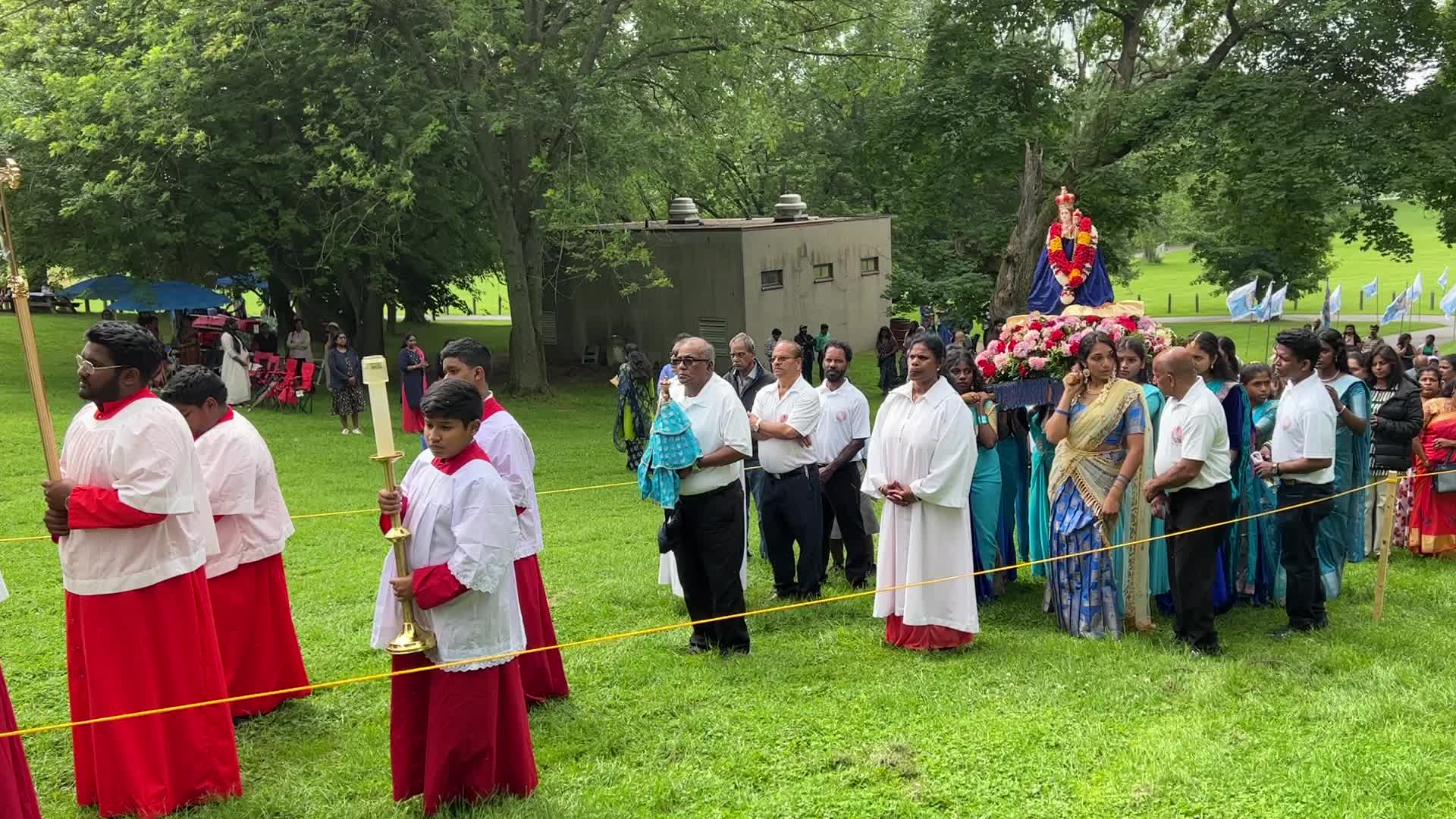 Tamil Catholics take part in the Feast of our Lady of Madhu