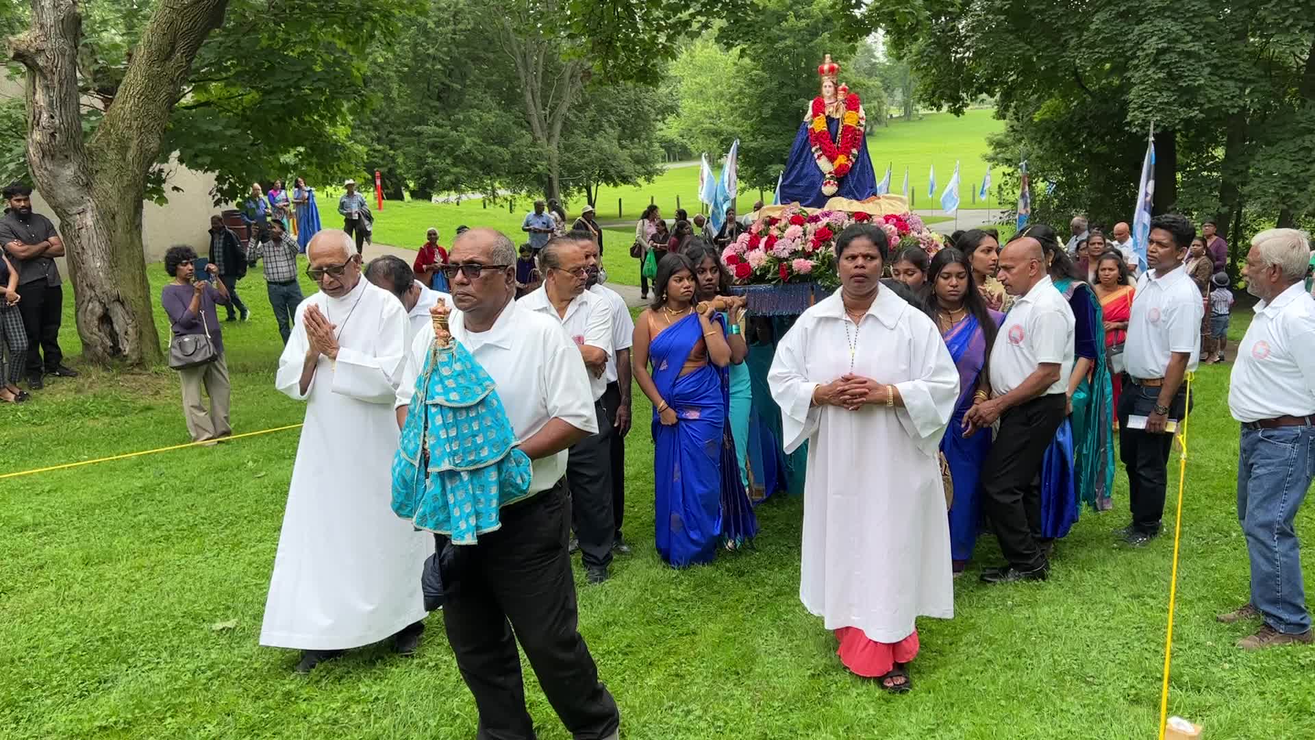 Tamil Catholics take part in the Feast of our Lady of Madhu