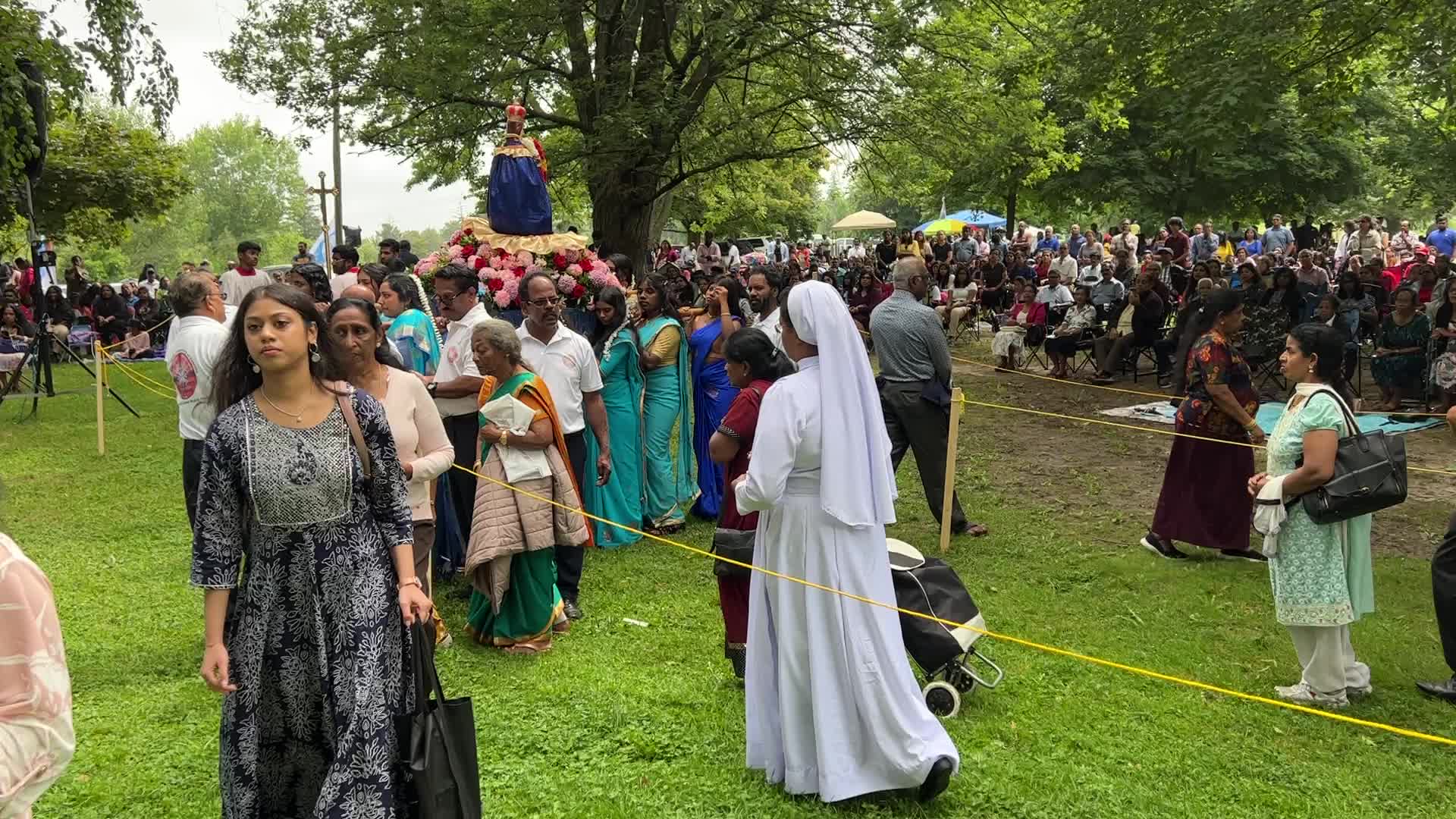 Tamil Catholics take part in the Feast of our Lady of Madhu