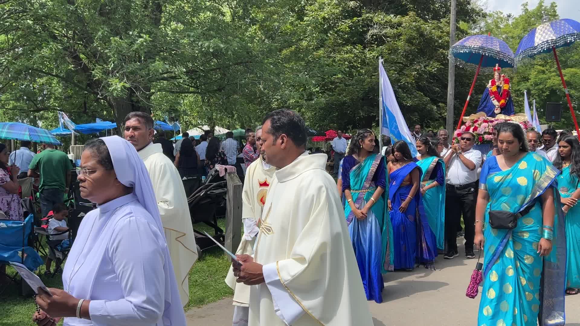Tamil Catholics take part in the Feast of our Lady of Madhu