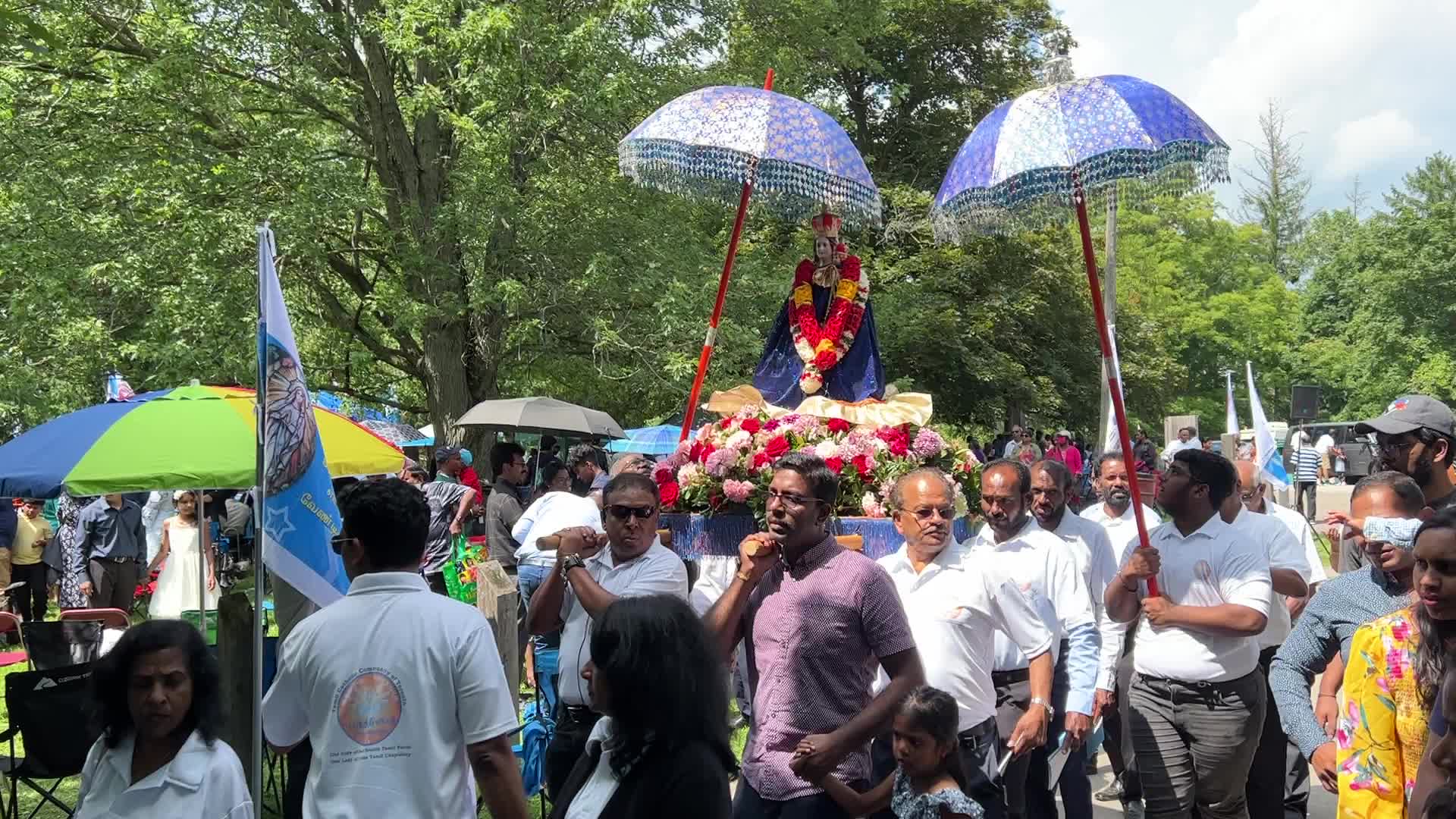 Tamil Catholics take part in the Feast of our Lady of Madhu