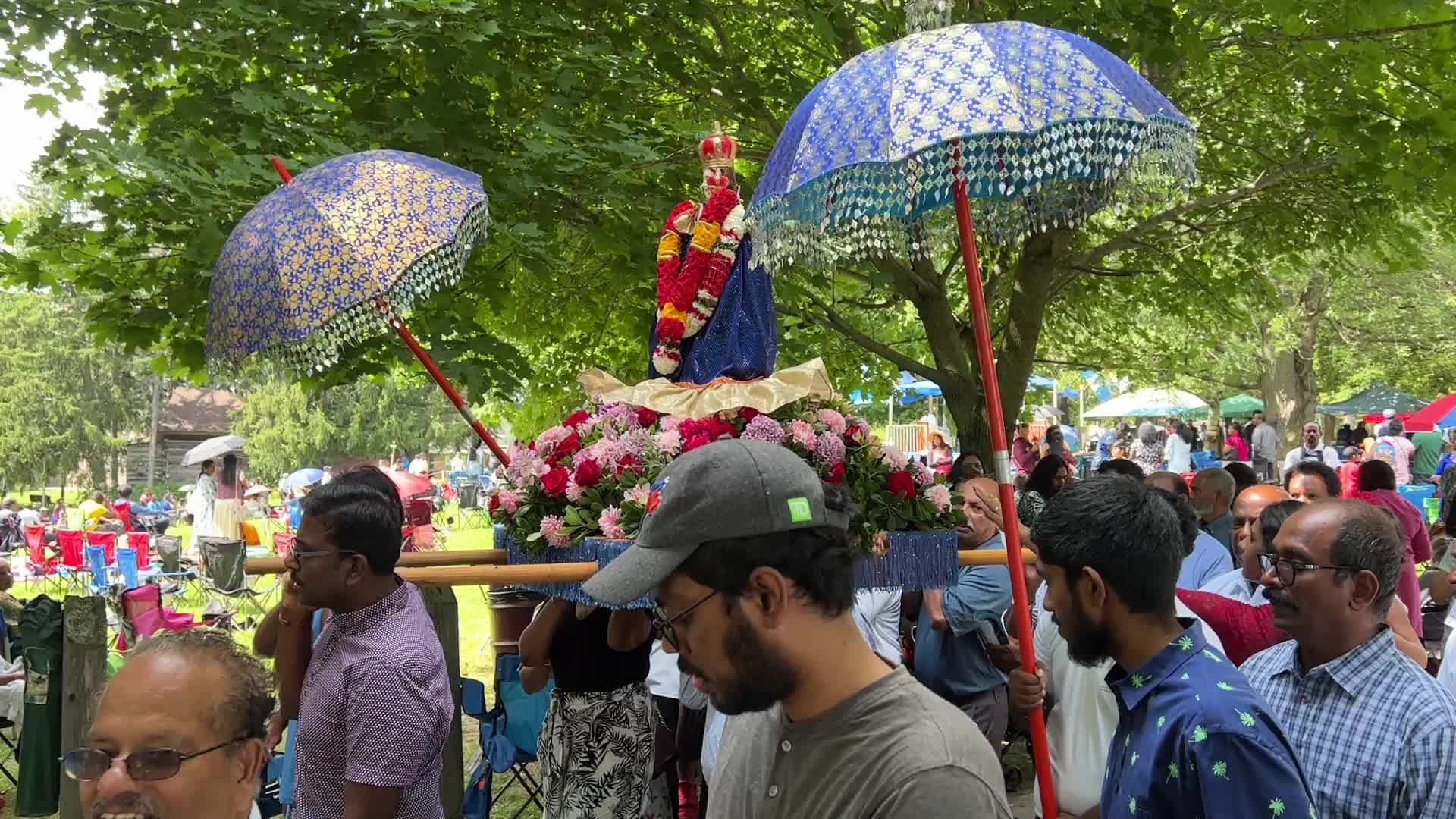 Tamil Catholics take part in the Feast of our Lady of Madhu