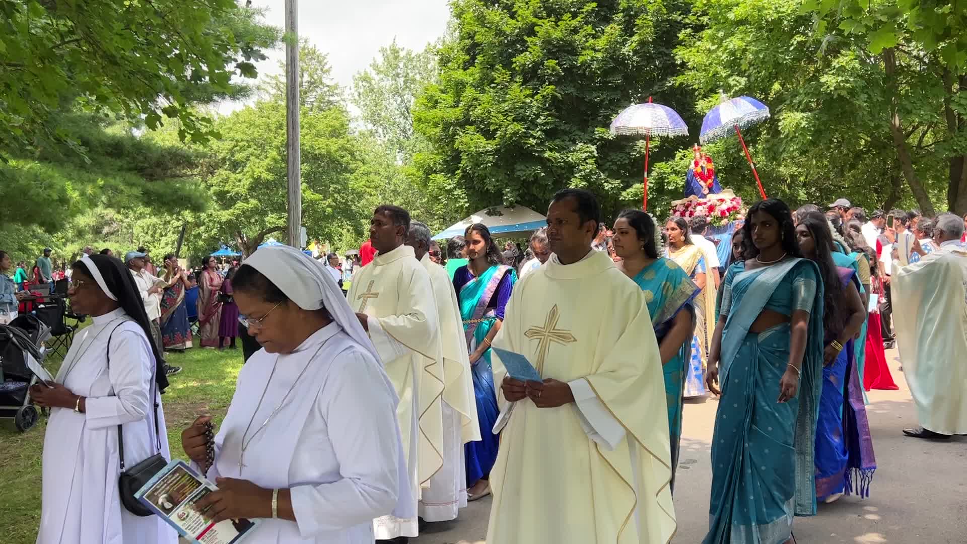 Tamil Catholics take part in the Feast of our Lady of Madhu