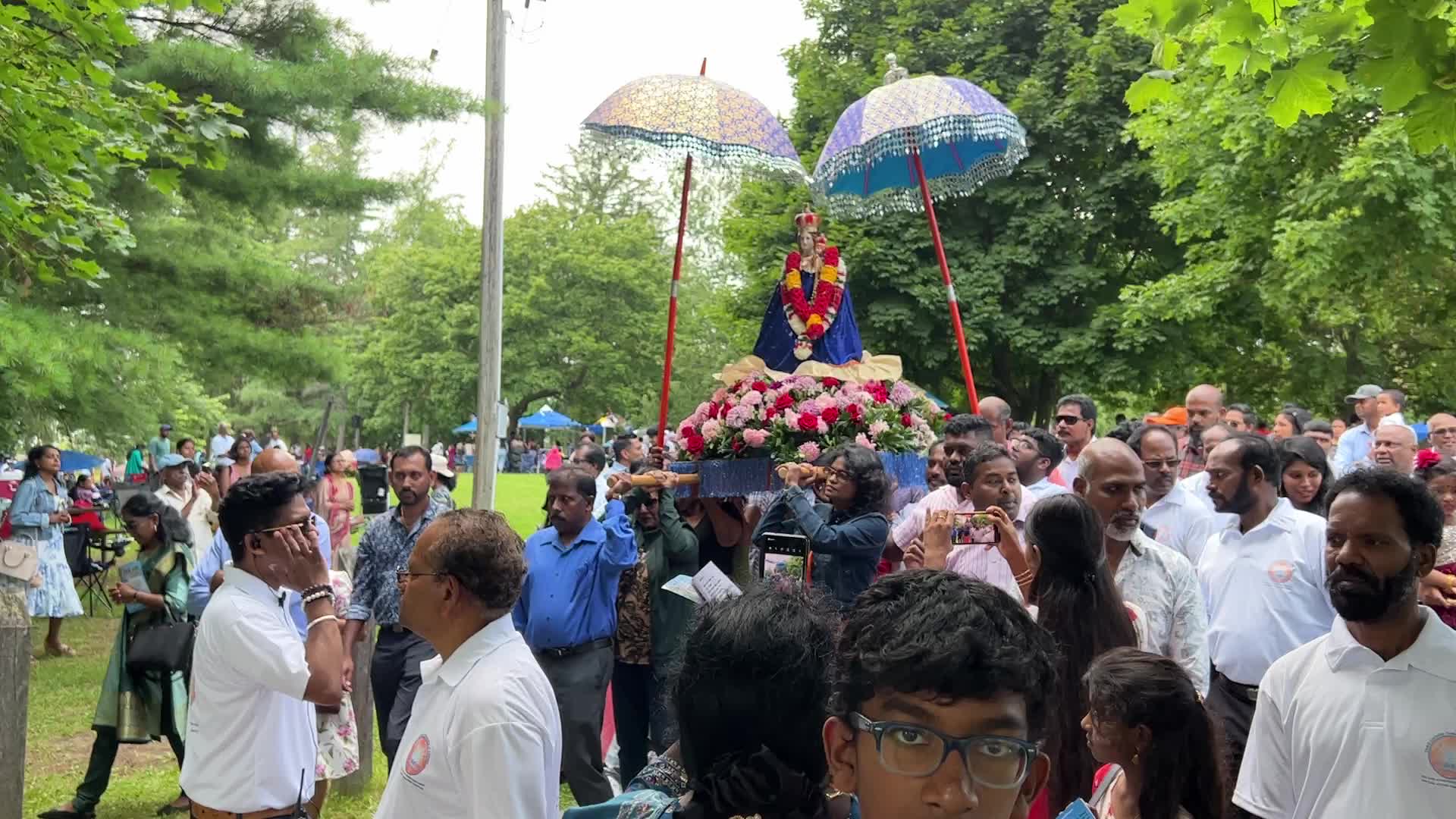 Tamil Catholics take part in the Feast of our Lady of Madhu
