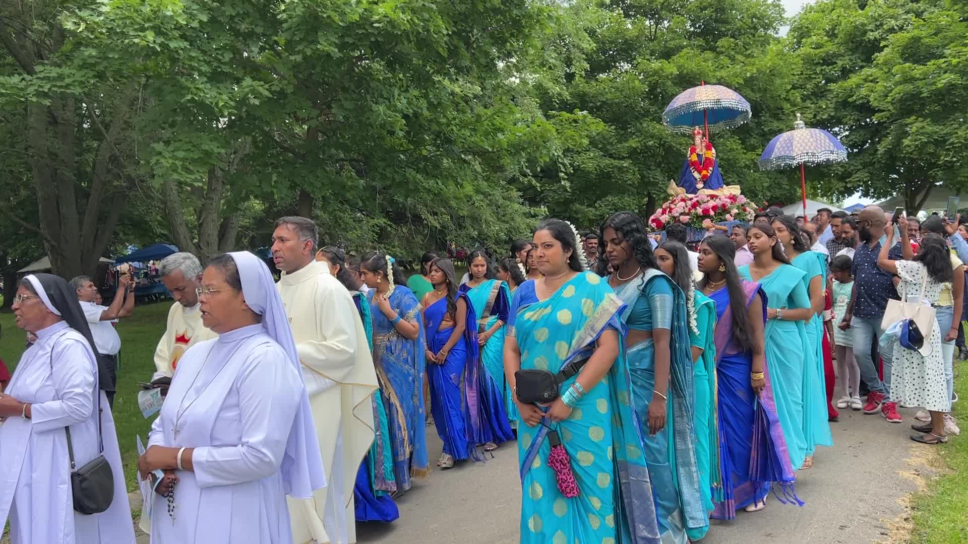 Tamil Catholics take part in the Feast of our Lady of Madhu