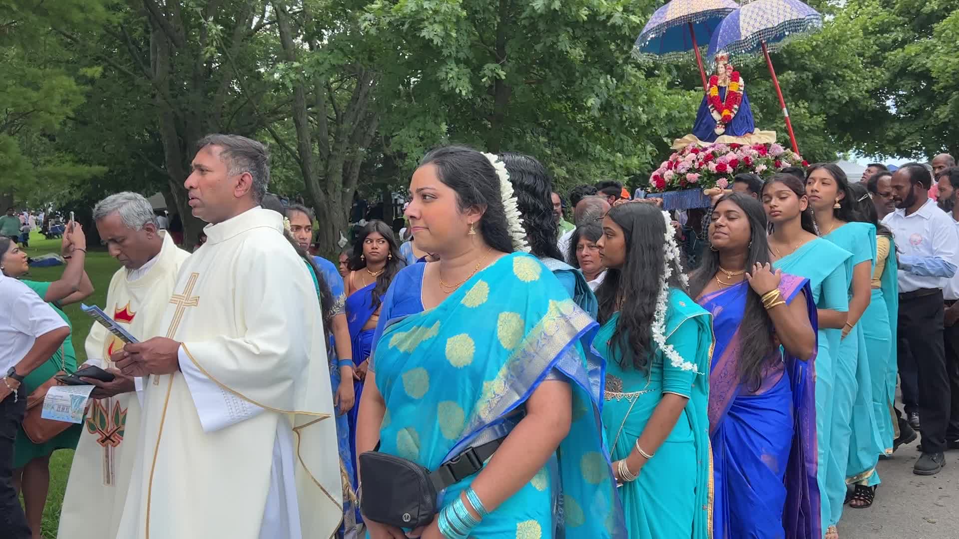Tamil Catholics take part in the Feast of our Lady of Madhu