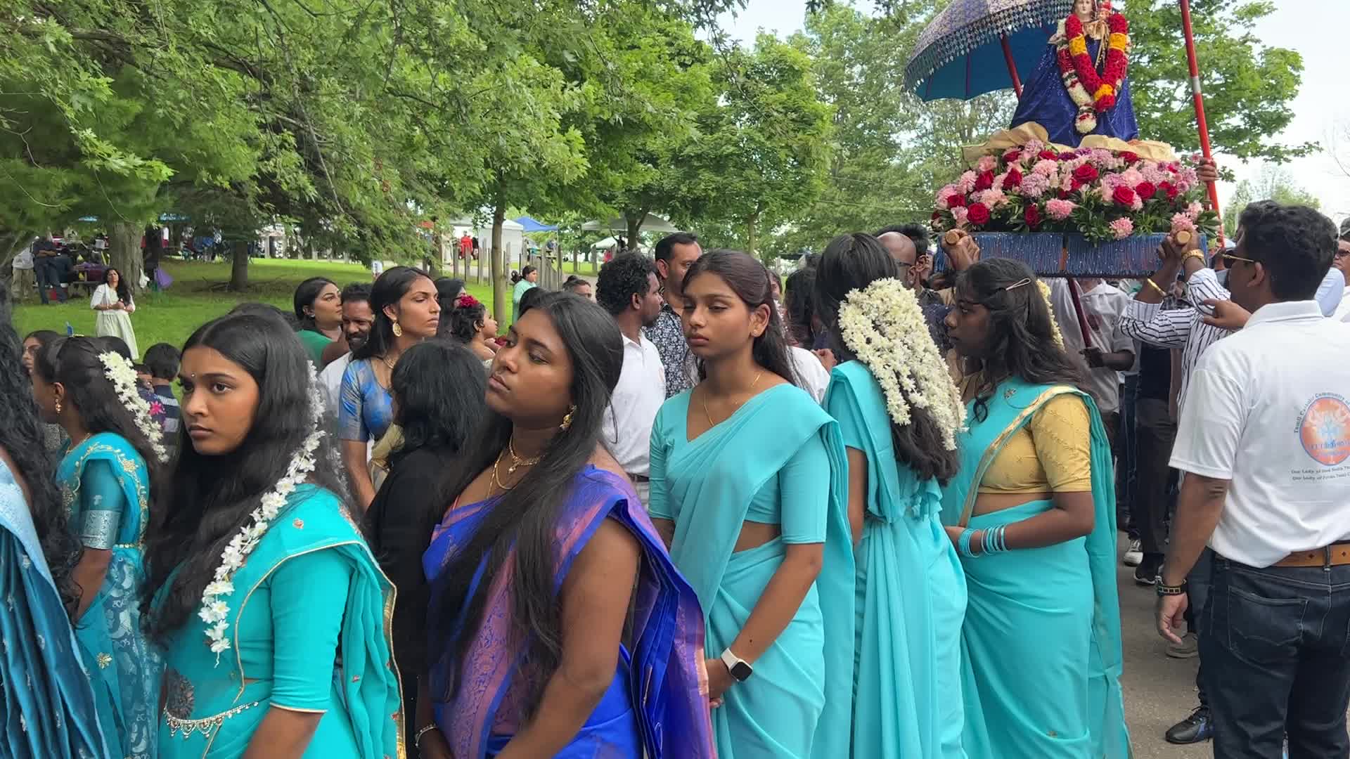 Tamil Catholics take part in the Feast of our Lady of Madhu