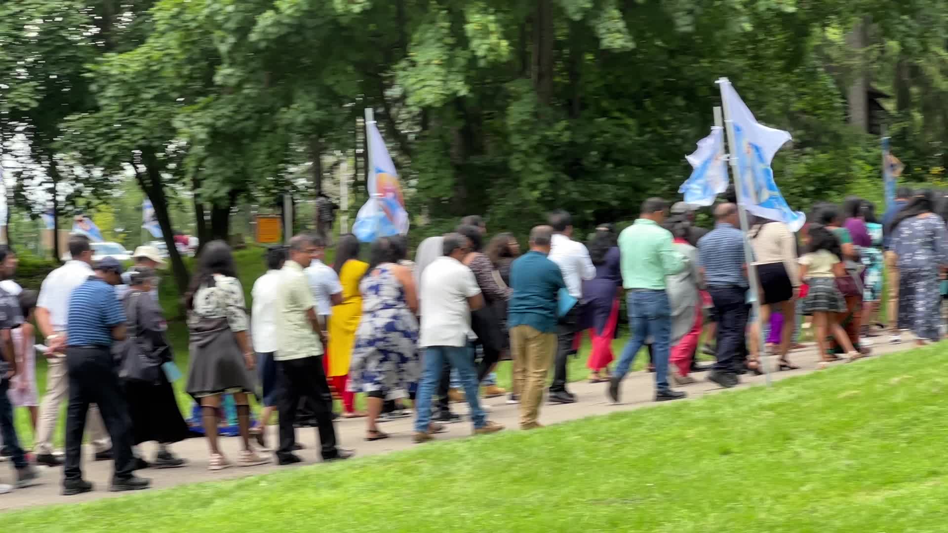 Tamil Catholics take part in the Feast of our Lady of Madhu