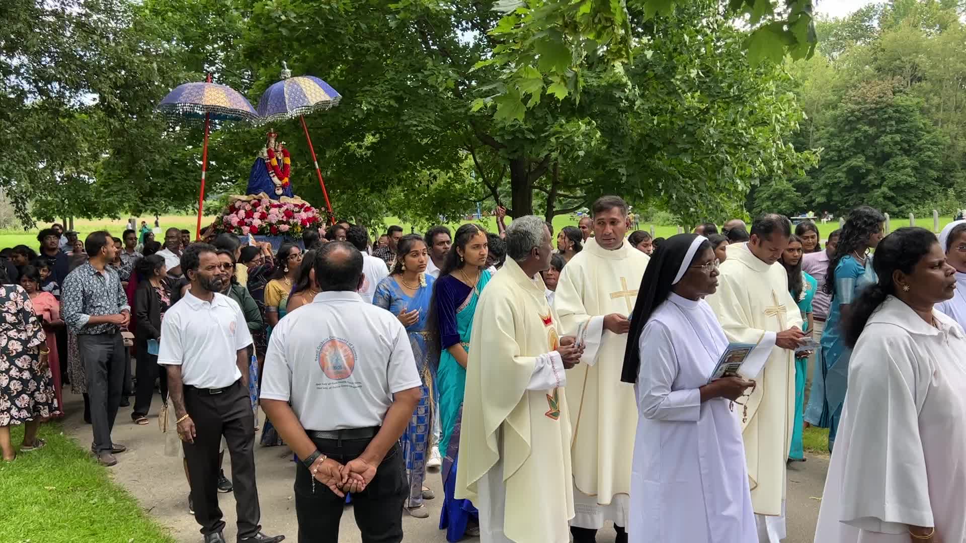 Tamil Catholics take part in the Feast of our Lady of Madhu