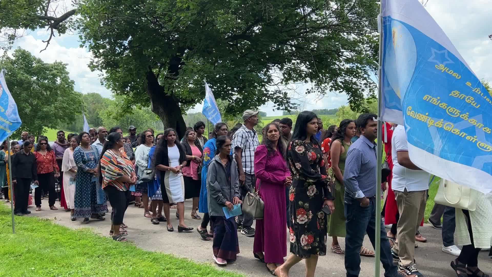 Tamil Catholics take part in the Feast of our Lady of Madhu