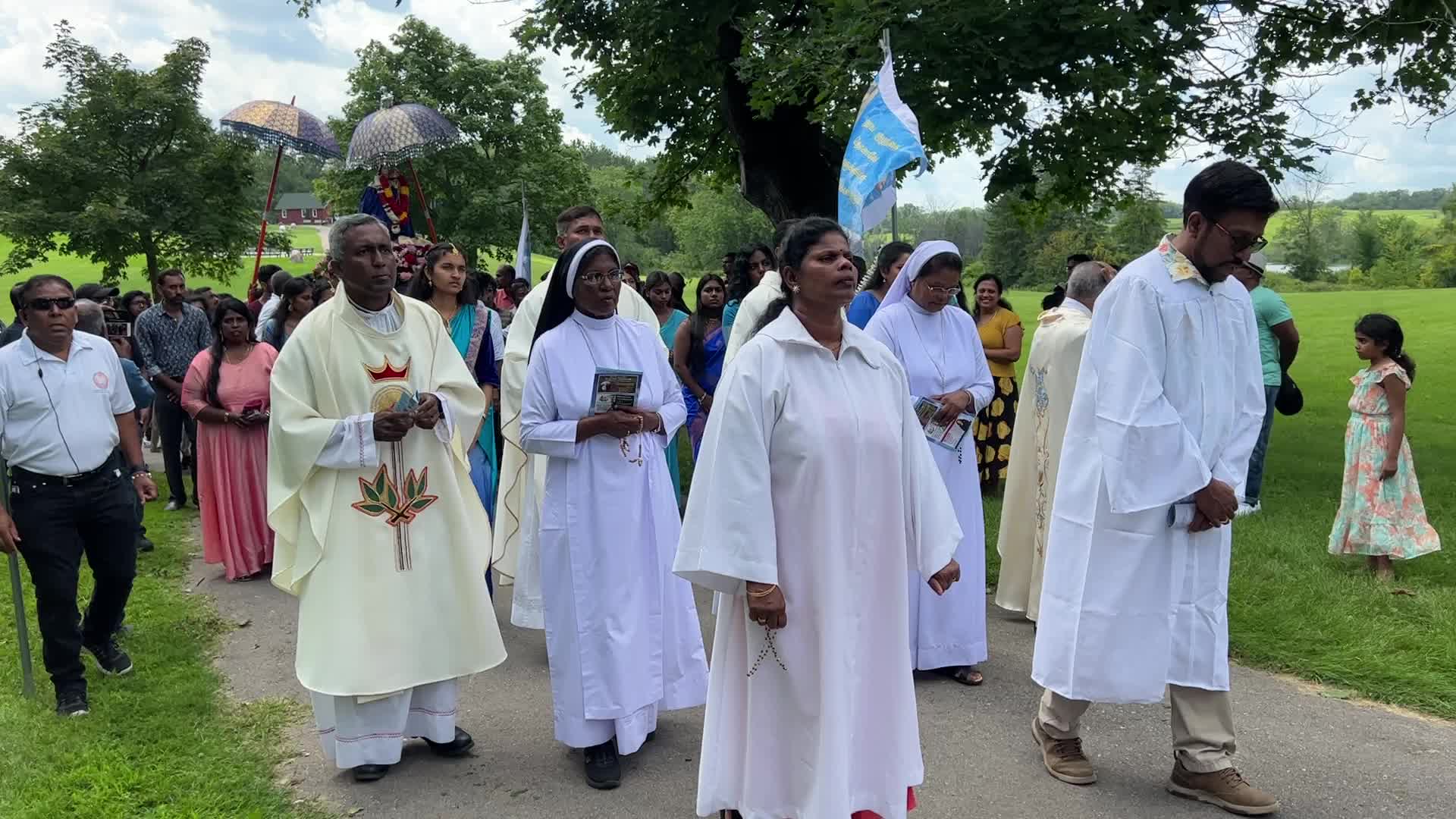 Tamil Catholics take part in the Feast of our Lady of Madhu