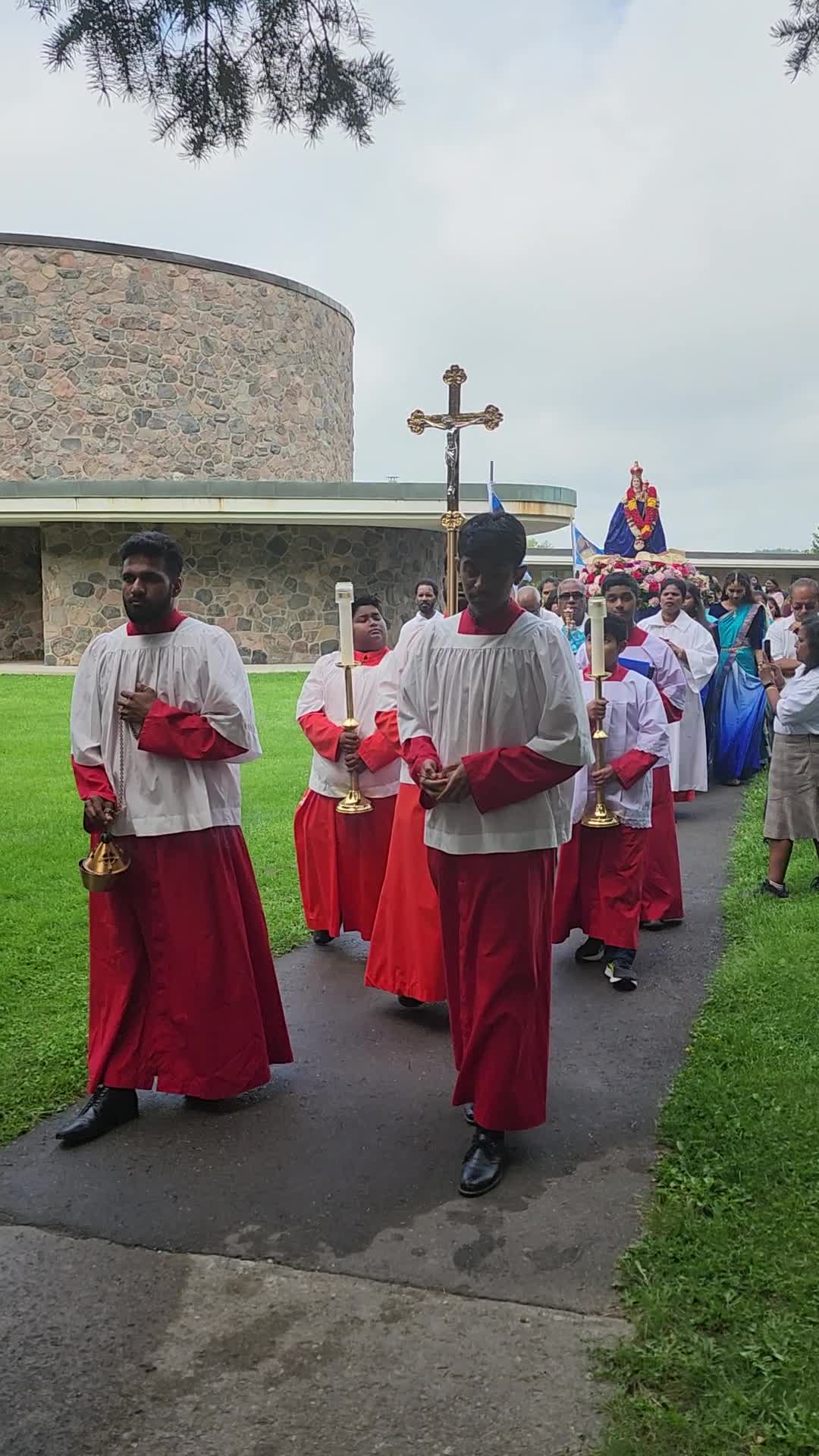 Tamil Catholics take part in the Feast of our Lady of Madhu