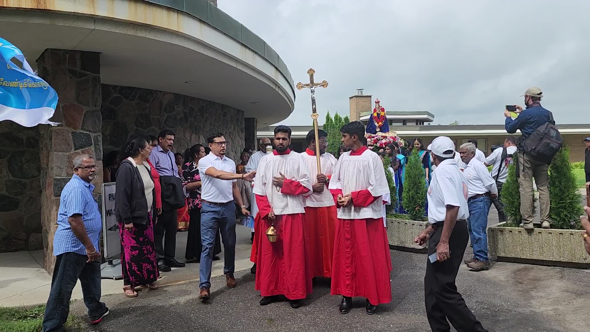 Tamil Catholics take part in the Feast of our Lady of Madhu
