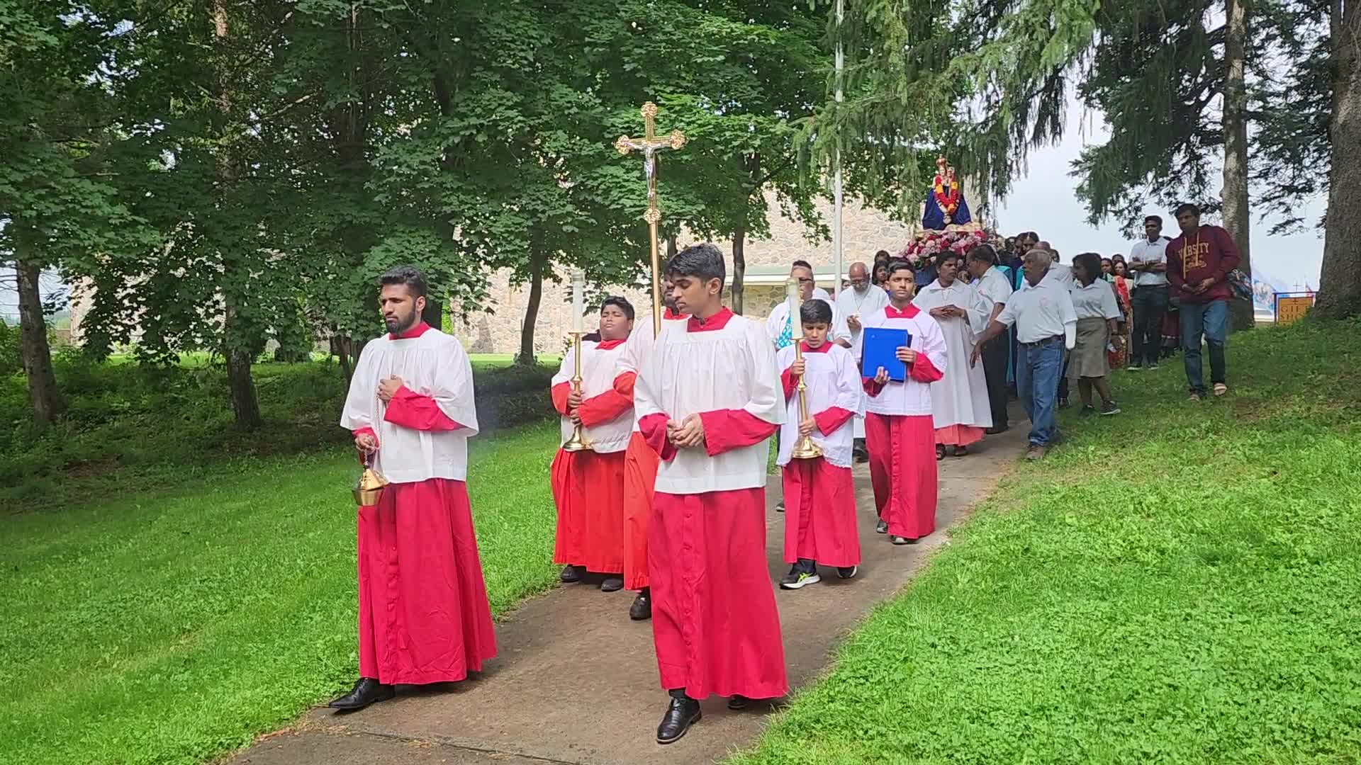 Tamil Catholics take part in the Feast of our Lady of Madhu