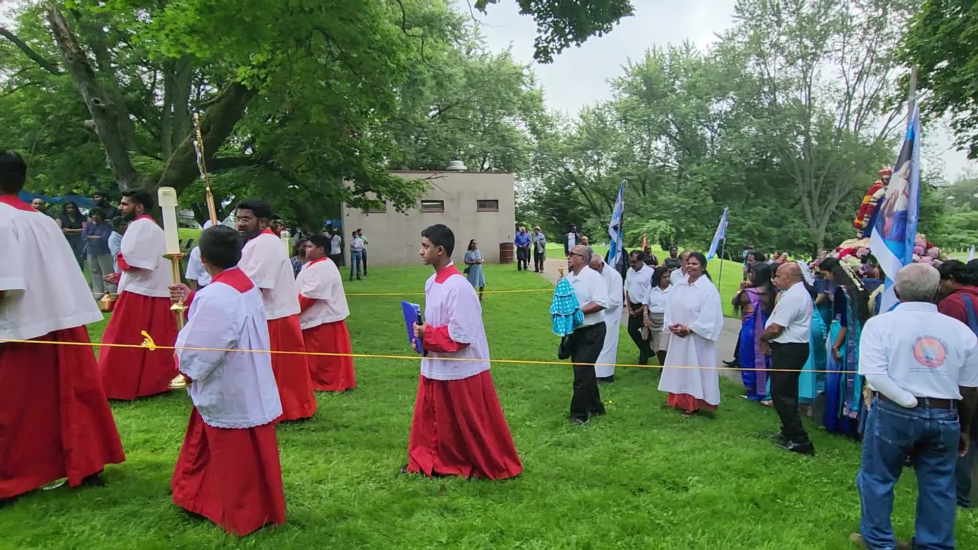 Tamil Catholics take part in the Feast of our Lady of Madhu