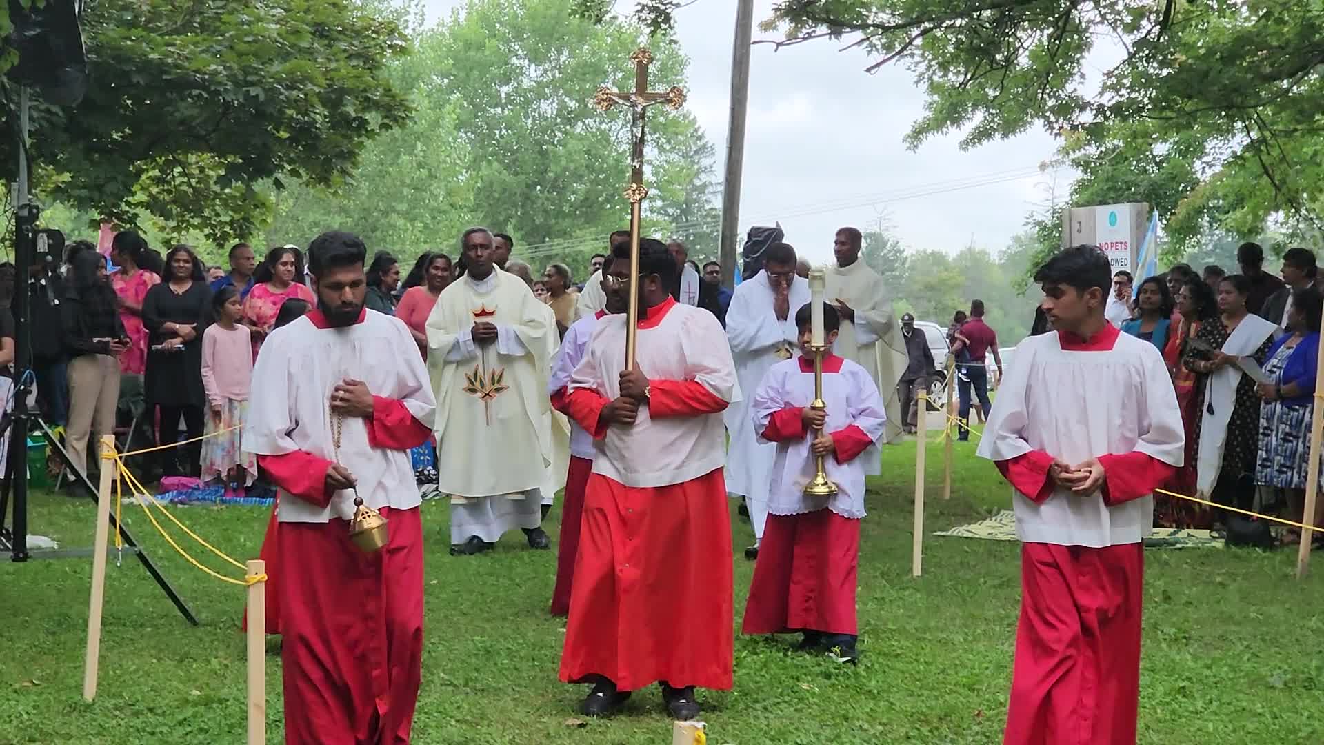 Tamil Catholics take part in the Feast of our Lady of Madhu