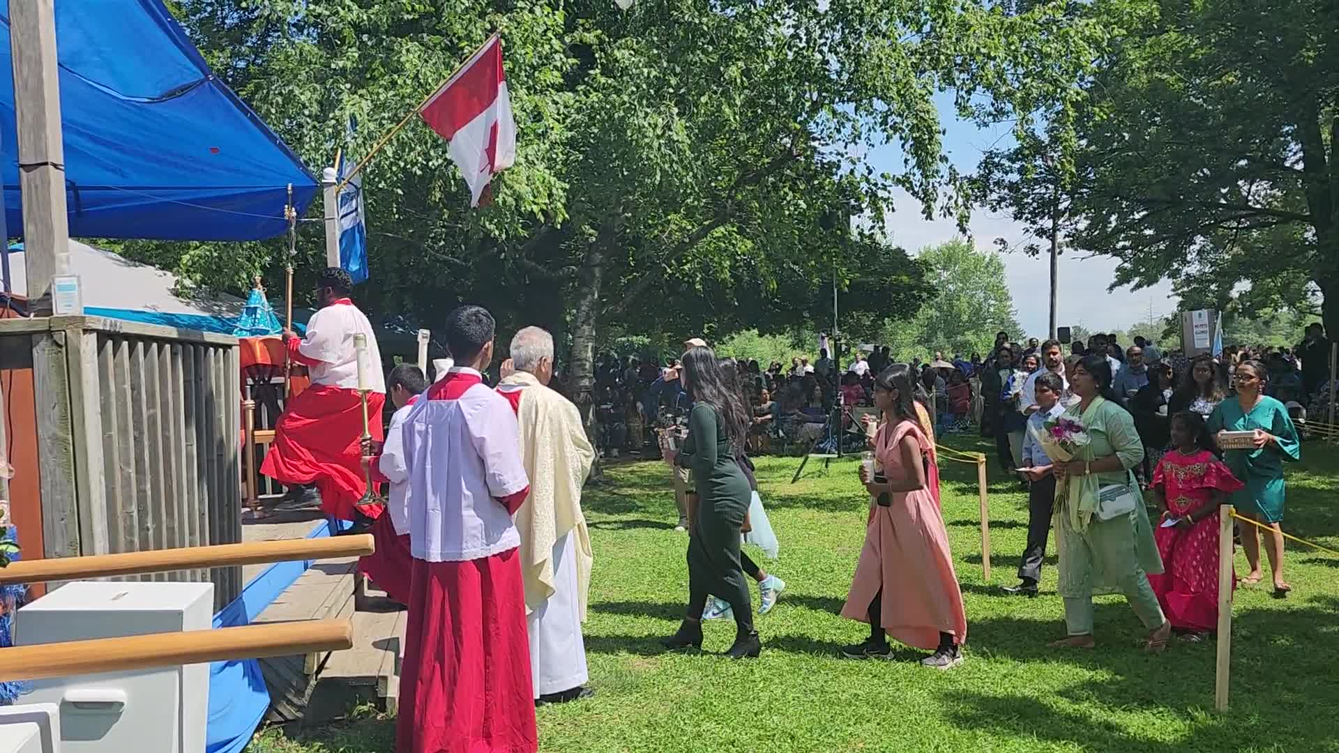 Tamil Catholics take part in the Feast of our Lady of Madhu