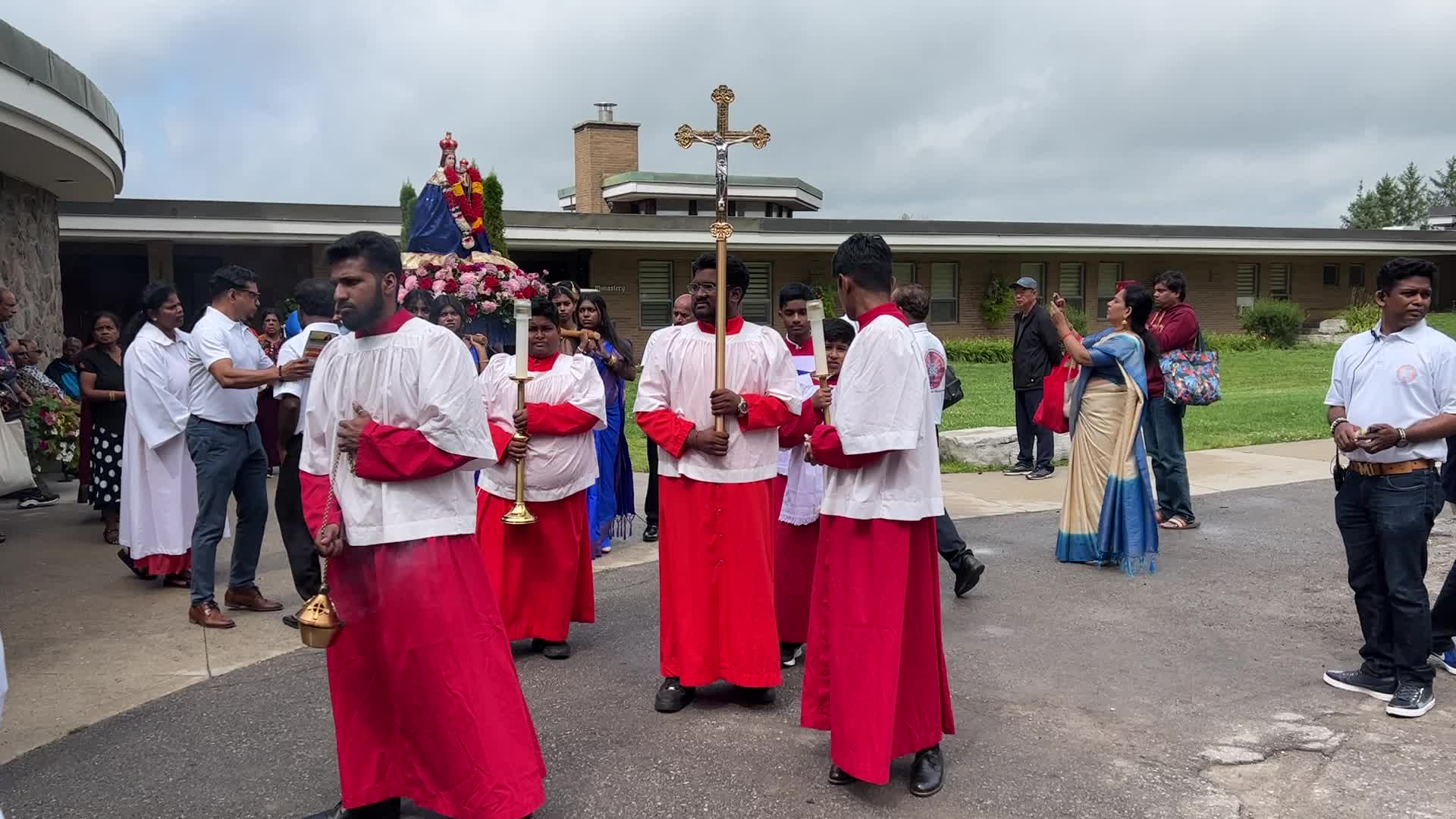 Tamil Catholics take part in the Feast of our Lady of Madhu