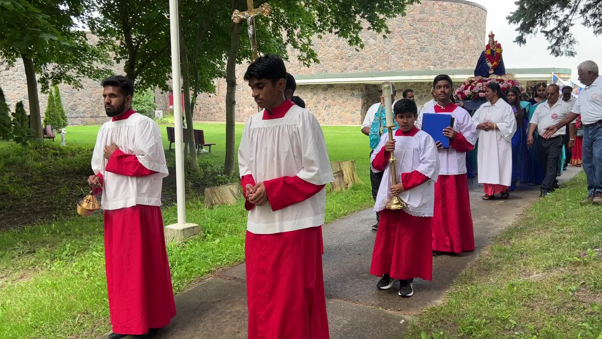 Tamil Catholics take part in the Feast of our Lady of Madhu