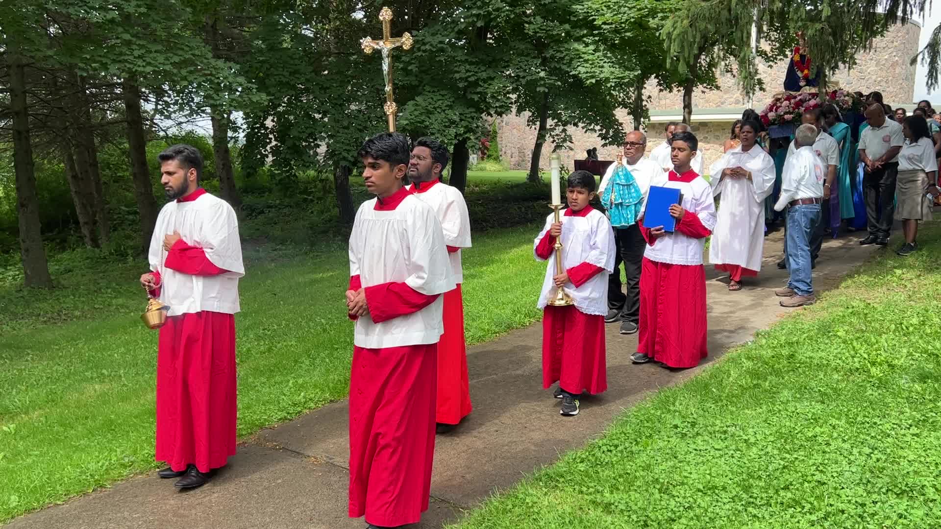 Tamil Catholics take part in the Feast of our Lady of Madhu