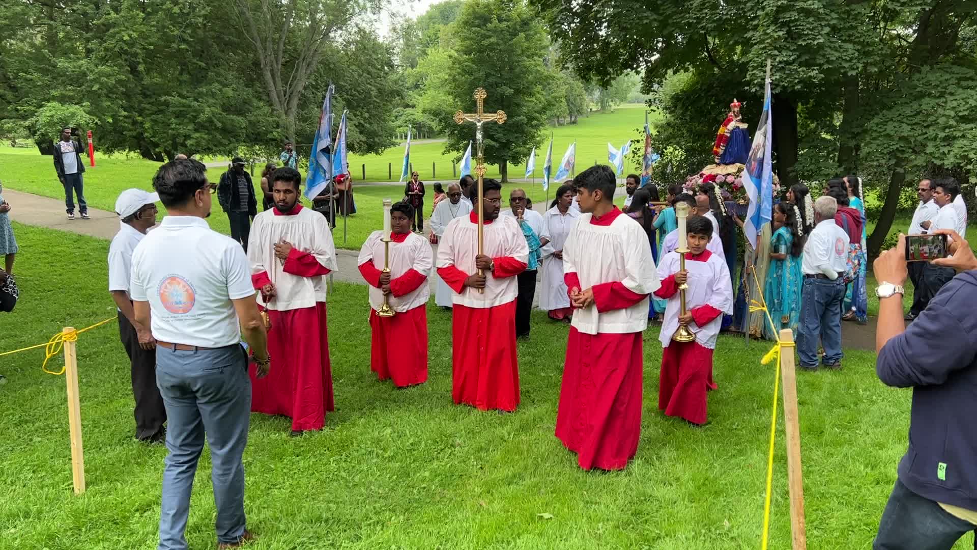 Tamil Catholics take part in the Feast of our Lady of Madhu