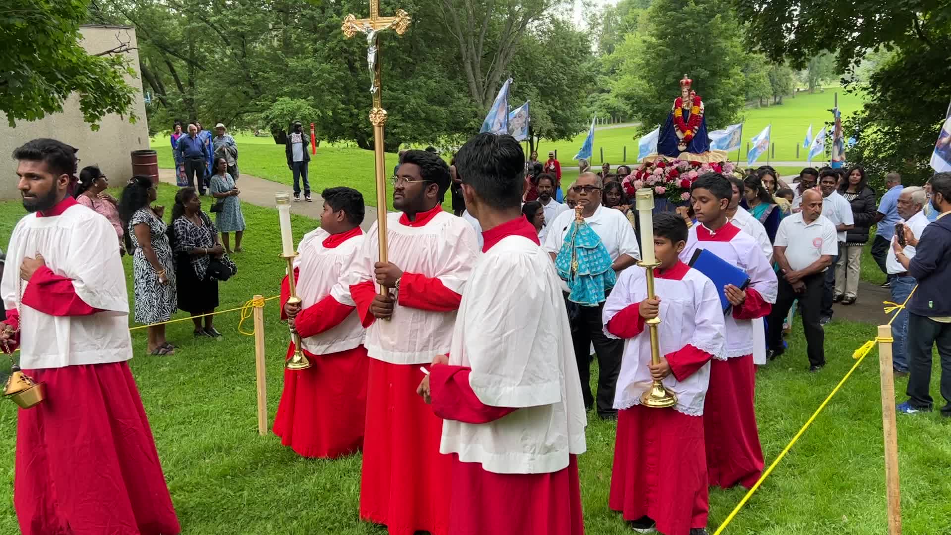 Tamil Catholics take part in the Feast of our Lady of Madhu