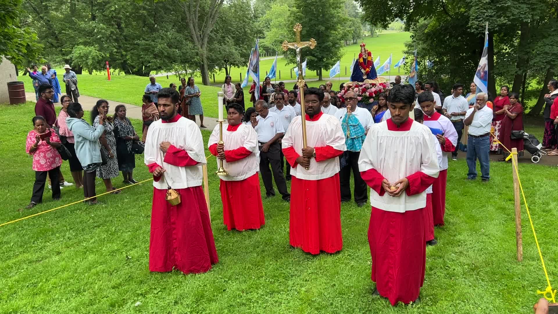 Tamil Catholics take part in the Feast of our Lady of Madhu