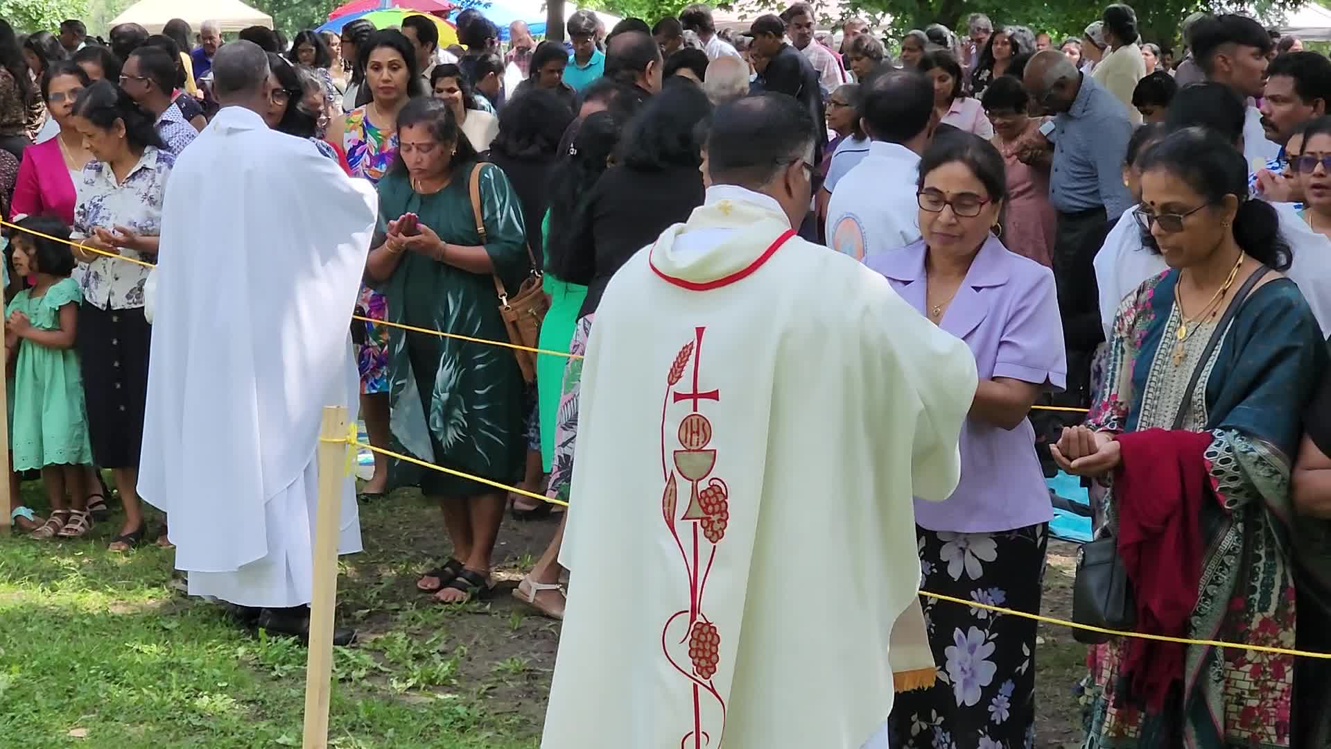 Tamil Catholics take part in the Feast of our Lady of Madhu
