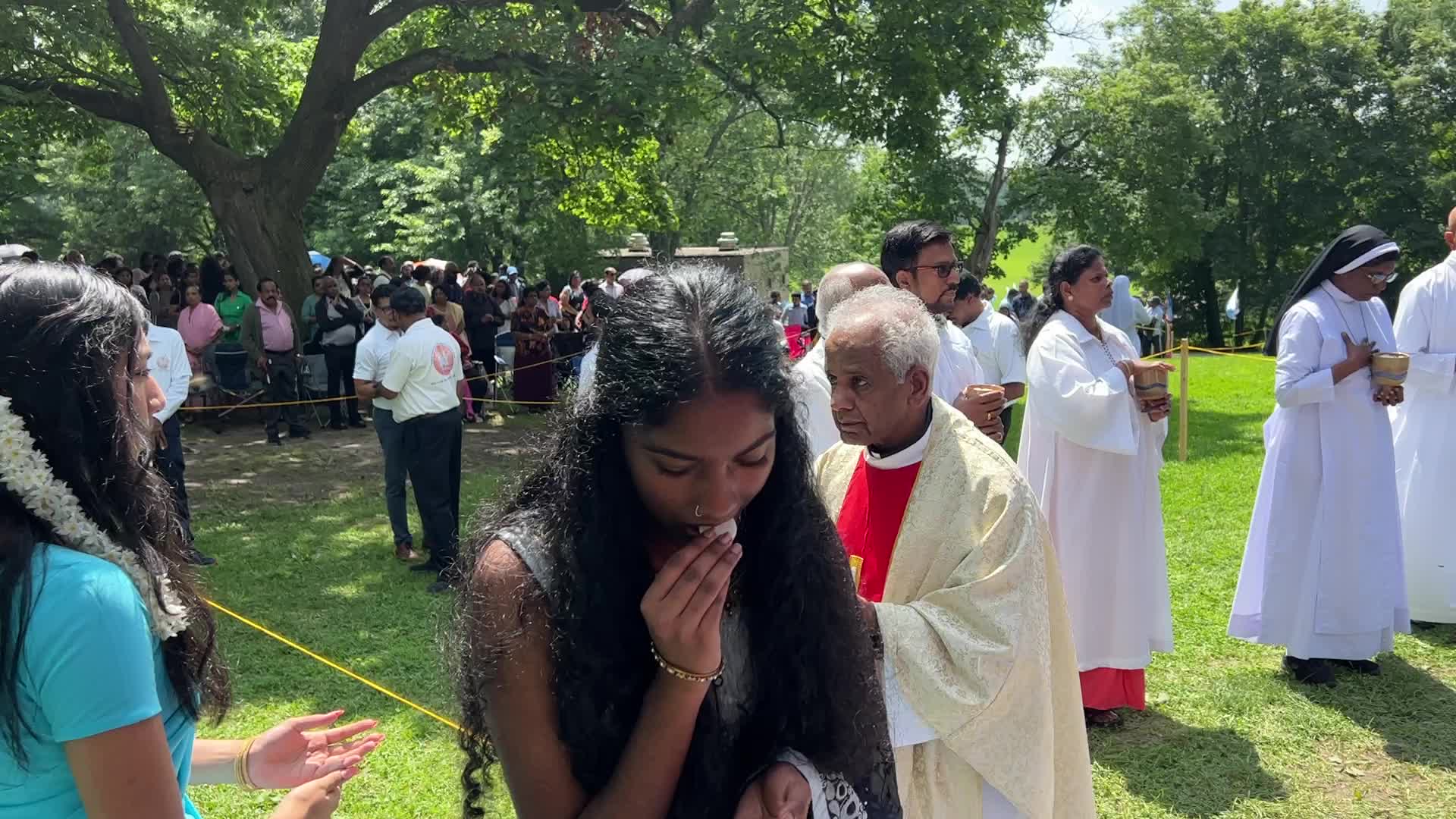 Tamil Catholics take part in the Feast of our Lady of Madhu