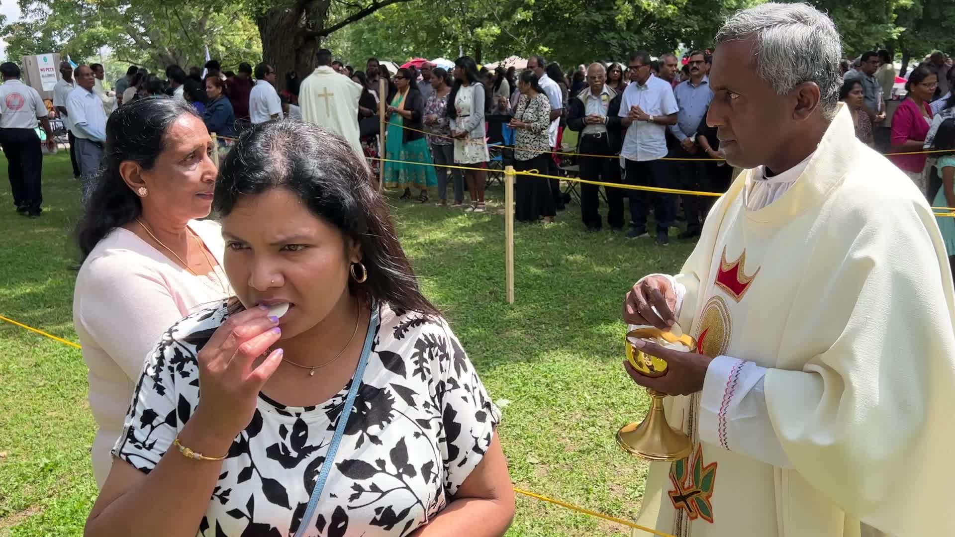 Tamil Catholics take part in the Feast of our Lady of Madhu