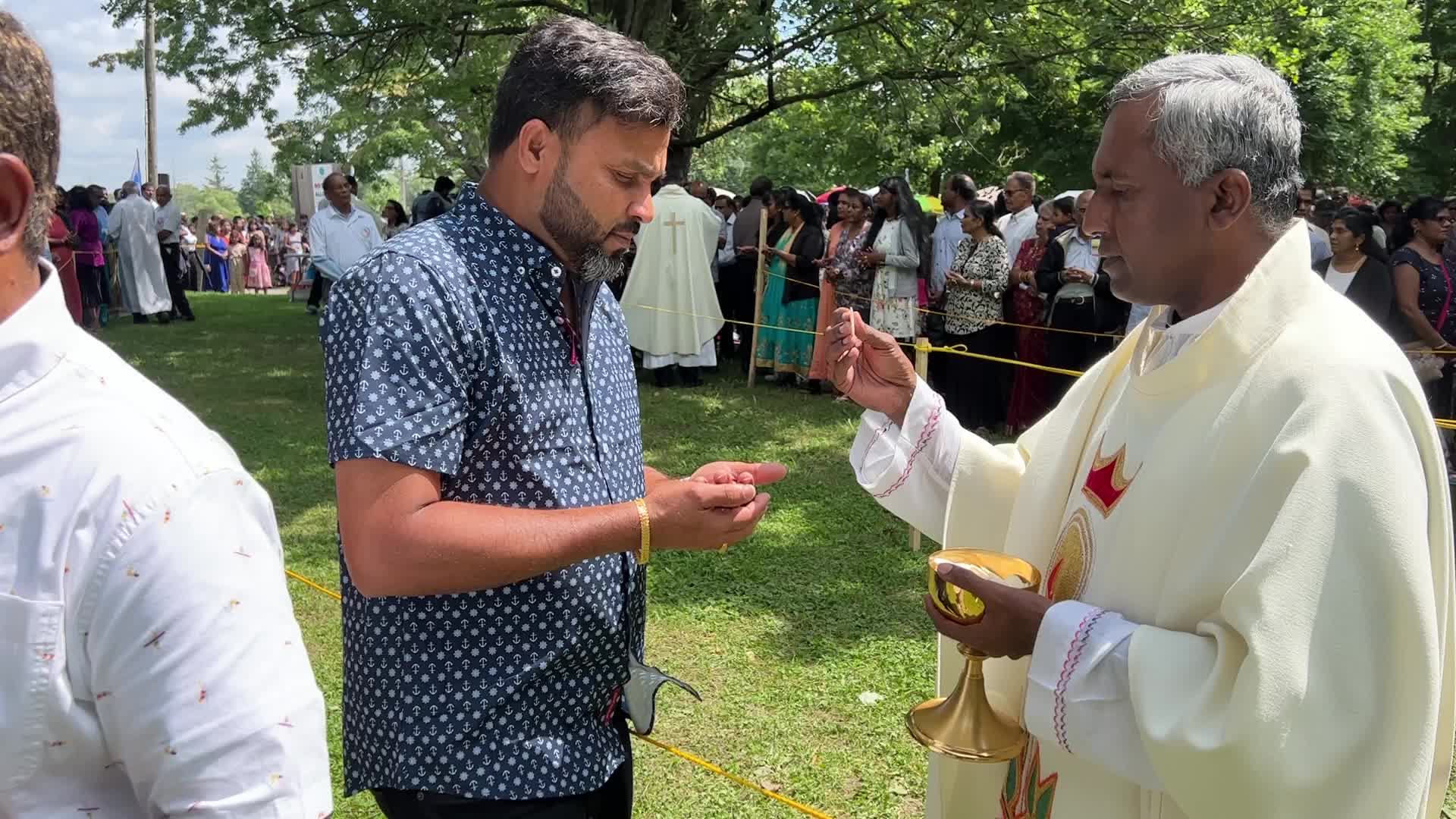 Tamil Catholics take part in the Feast of our Lady of Madhu
